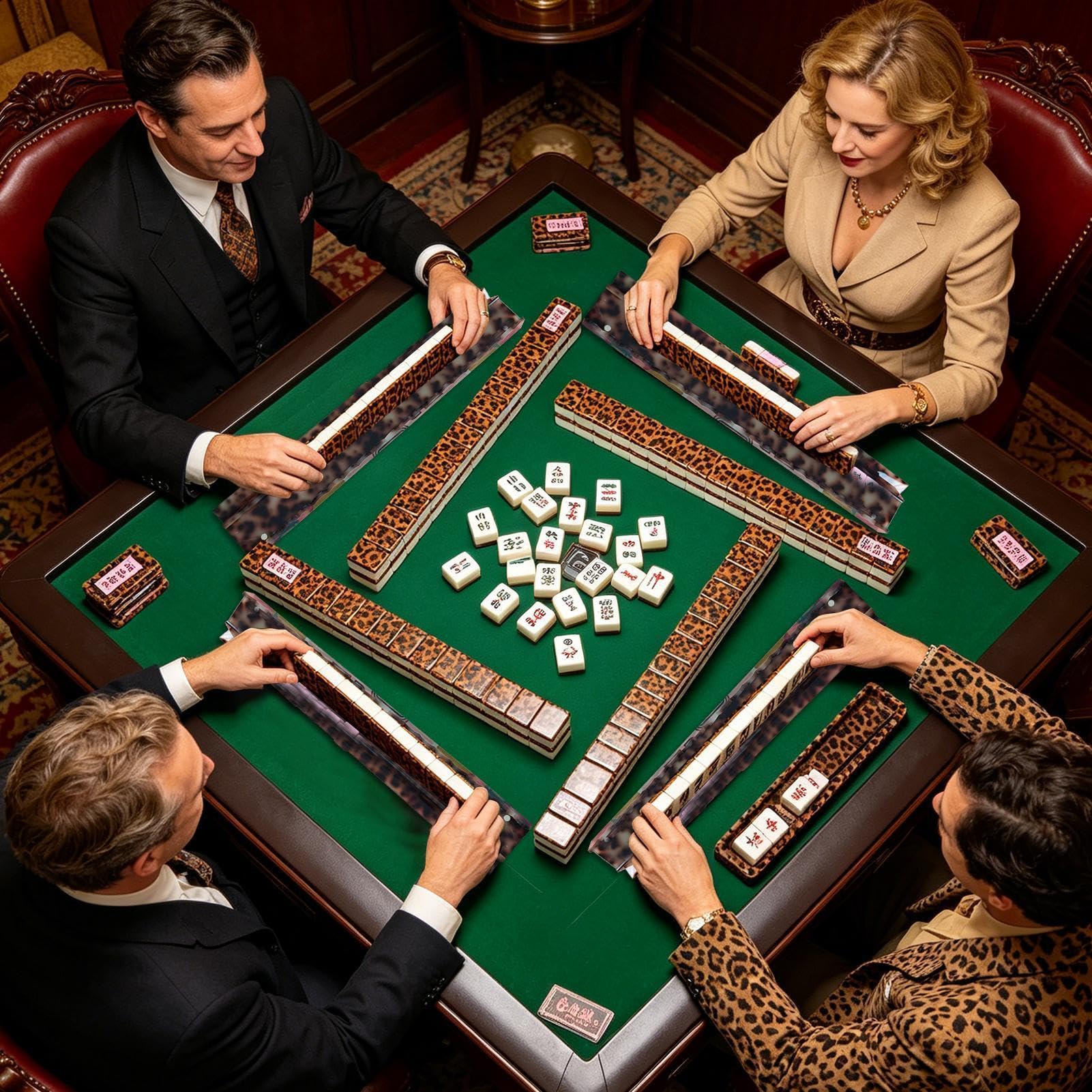Popychacze I Stojaki Do Mahjonga 4-częściowe, akrylowe, magnetyczne | Stojaki Do Gry Mahjong Z Popychaczami do domu, imprezy, podróże, klub, święta, spotkania dla kobiet, mężczyzn,