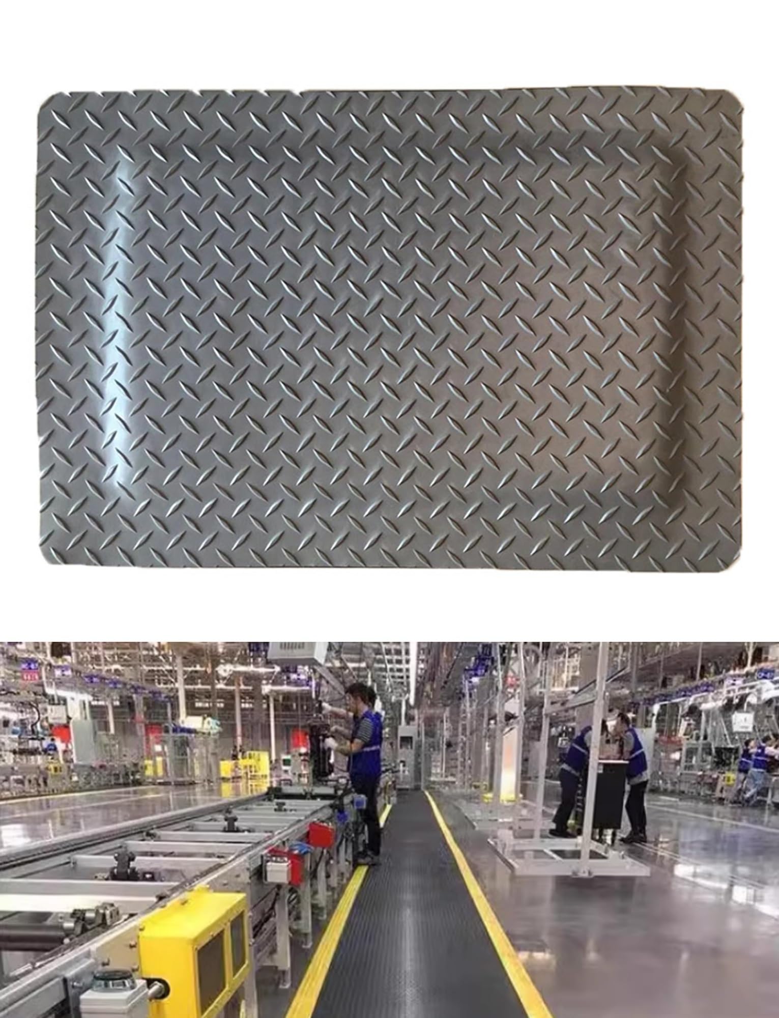 CAFIEDR 20Mm Thick Anti Fatigue Mat With Esd Protection, Conductive Rubber Floor Mat For Anti-Static Workbenches, Garage, Warehouse* Industrial Safety.Gray1-1.6x3.3ft/50x100cm