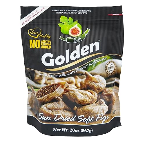 Golden Higos secos turcos orgánicos suaves – Bolsa de 20 onzas (1.25 libras), saludables y prácticos paquetes de aperitivos | Sin OMG, veganos,