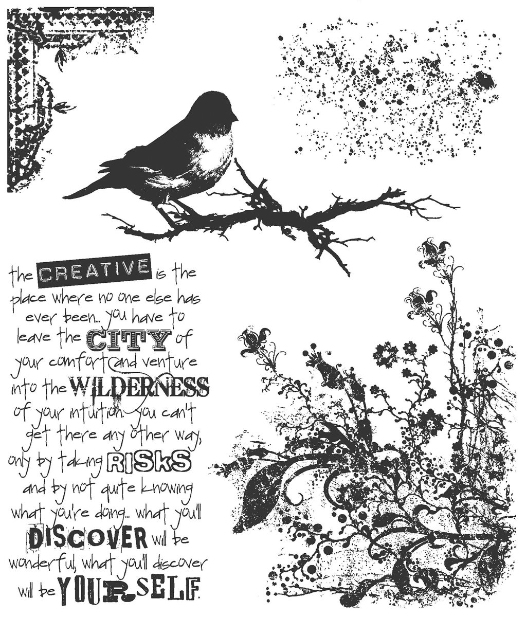 Stampers Anonymous Tim Holtz Cling Rubber Stamp Set, Urban Tapestry