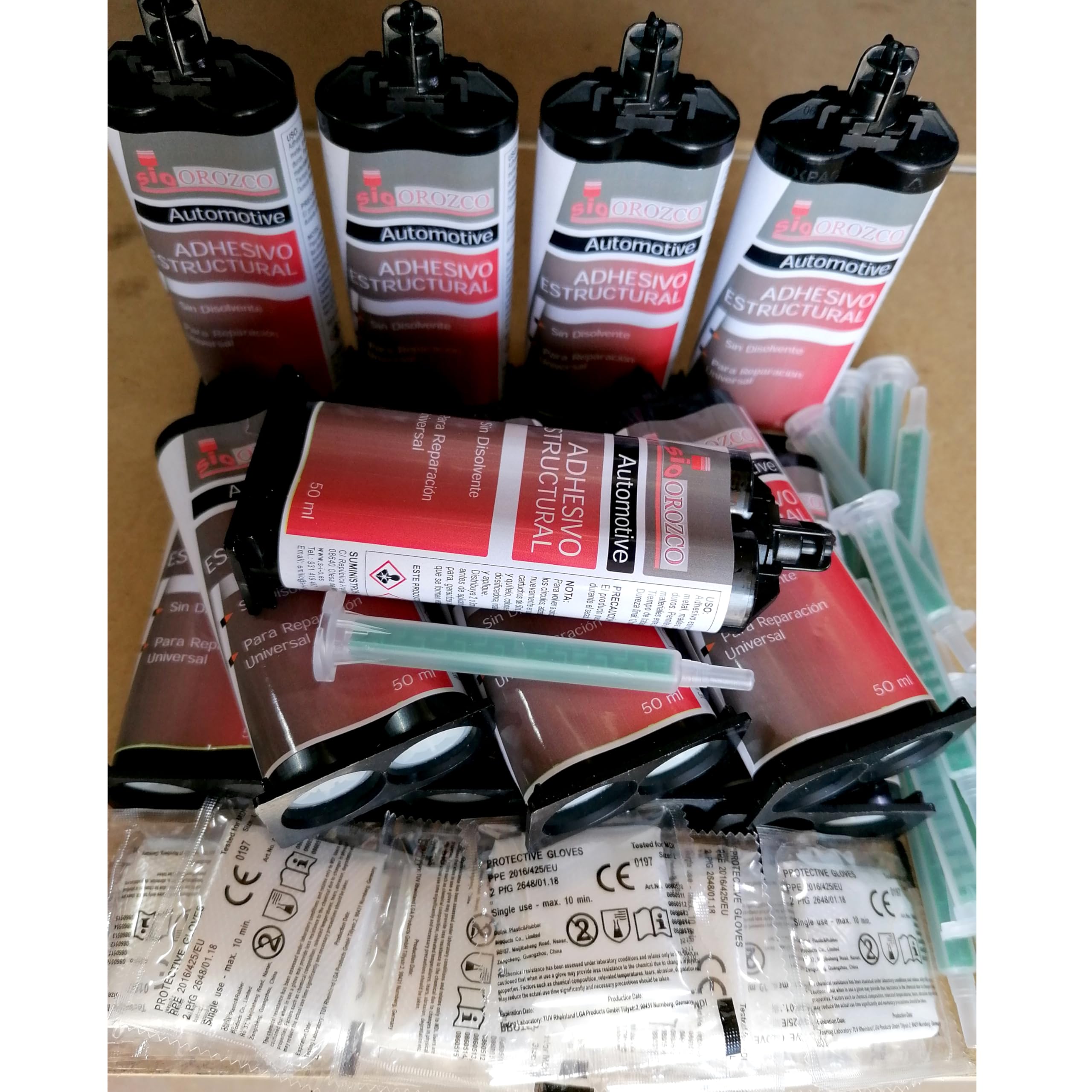 SIO 12x Adhesivo Epoxi Bicomponente 50 ml – Pegamento Estructural 2 Componentes Alta Resistencia Profesional – Unión Metal, Plástico, PVC, Madera y Cerámica – Epoxi Fuerte Automoción e Industria