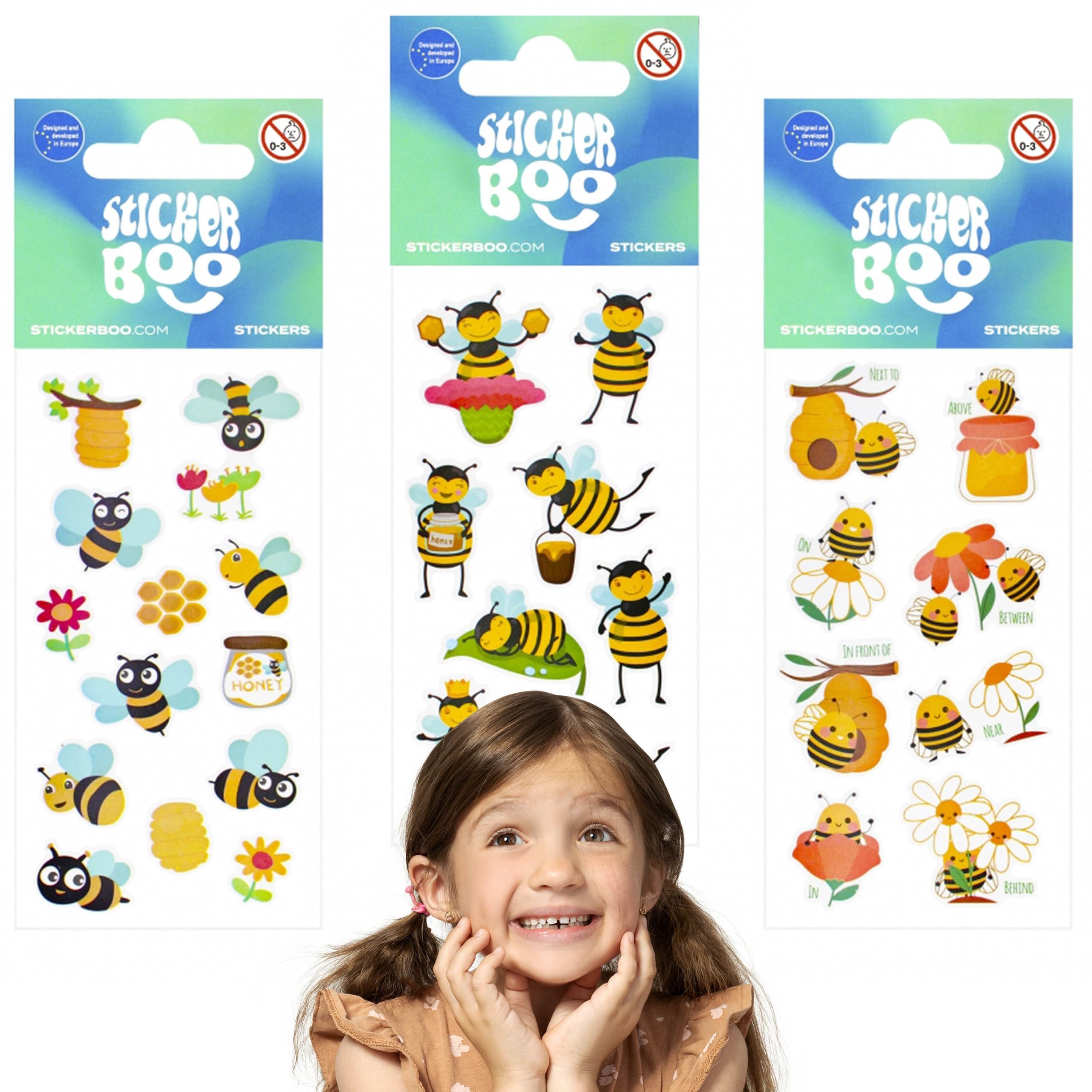 Sticker Set for Kids, Colorful Bee Stickers