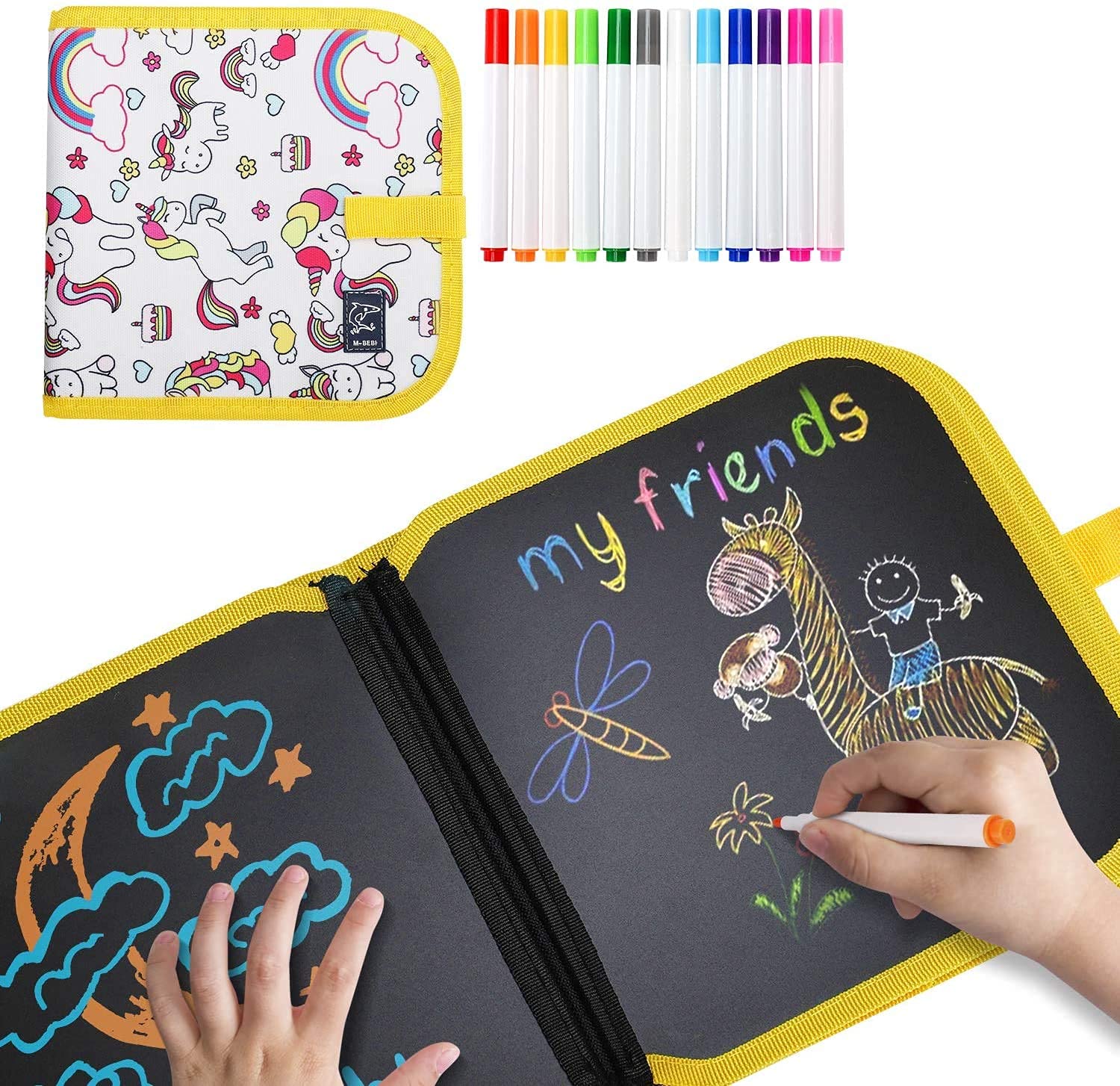 Samvardhan Colouring Drawing Board Erasable Painting Book Doodle Pad Portable Reusable Writing Boards Toys Gift for Kids & Children 14 Pages(Mix Design) (B09FGG5LYT) Amazon Price History, Amazon Price Tracker