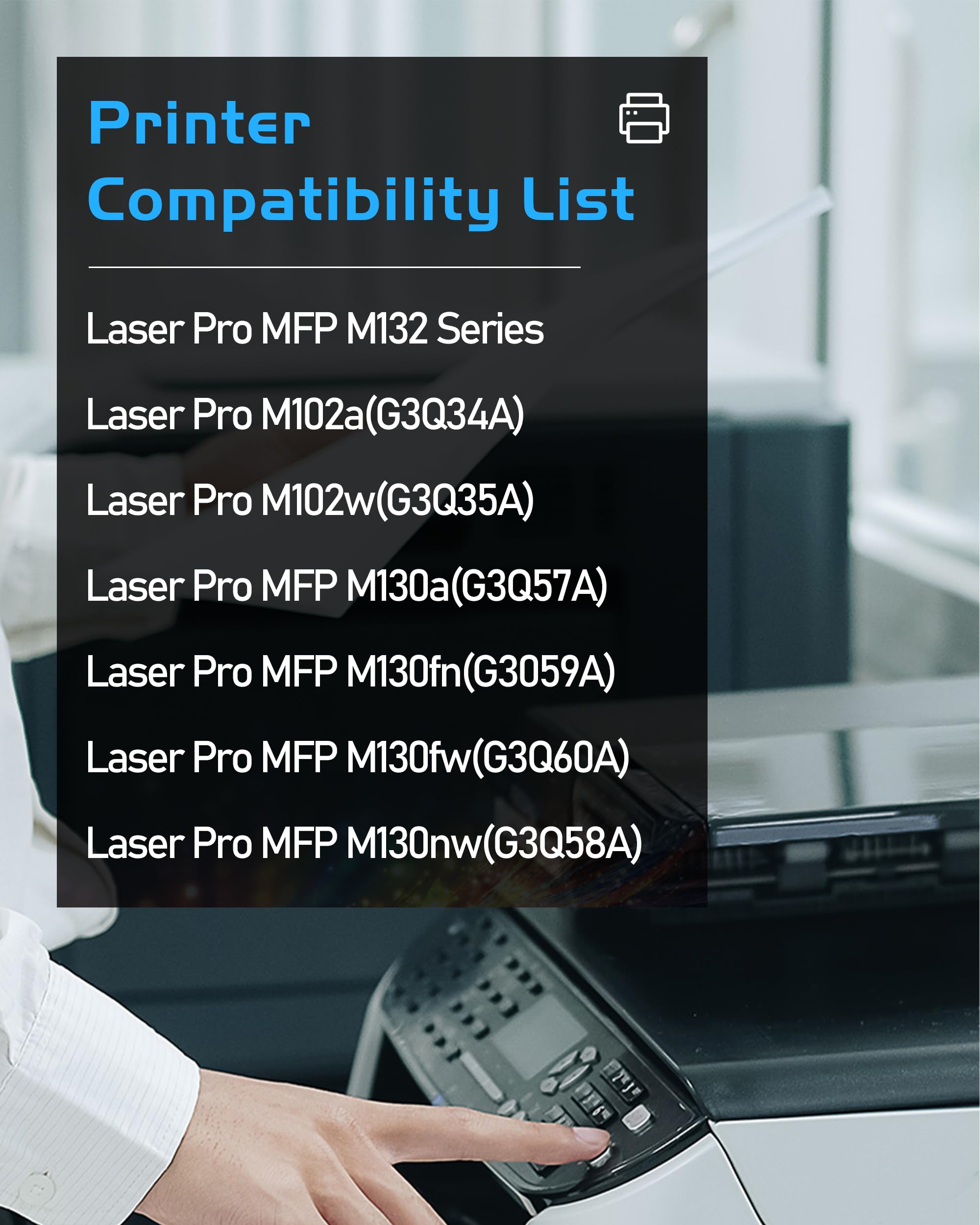 Confezione da 2 unità tamburo CF219A (non toner) 19A nero di ricambio per stampante HP 19A CF219A compatibile con stampante HP LaserJet Pro MFP M130a M130fn M130fw M130nw M102a M102w 19A (confezione