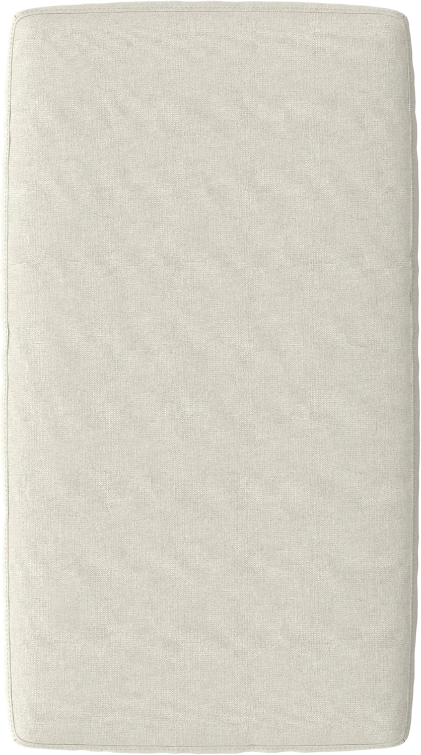 SIMPLIHOME Ava Ottoman – 36 inch Wide Upholstered Performance Fabric Rectangular Ottoman Coffee Table Bench in Cream, Mid-Century Modern Footrest for Living Room or Bedroom with Sturdy Metal Legs