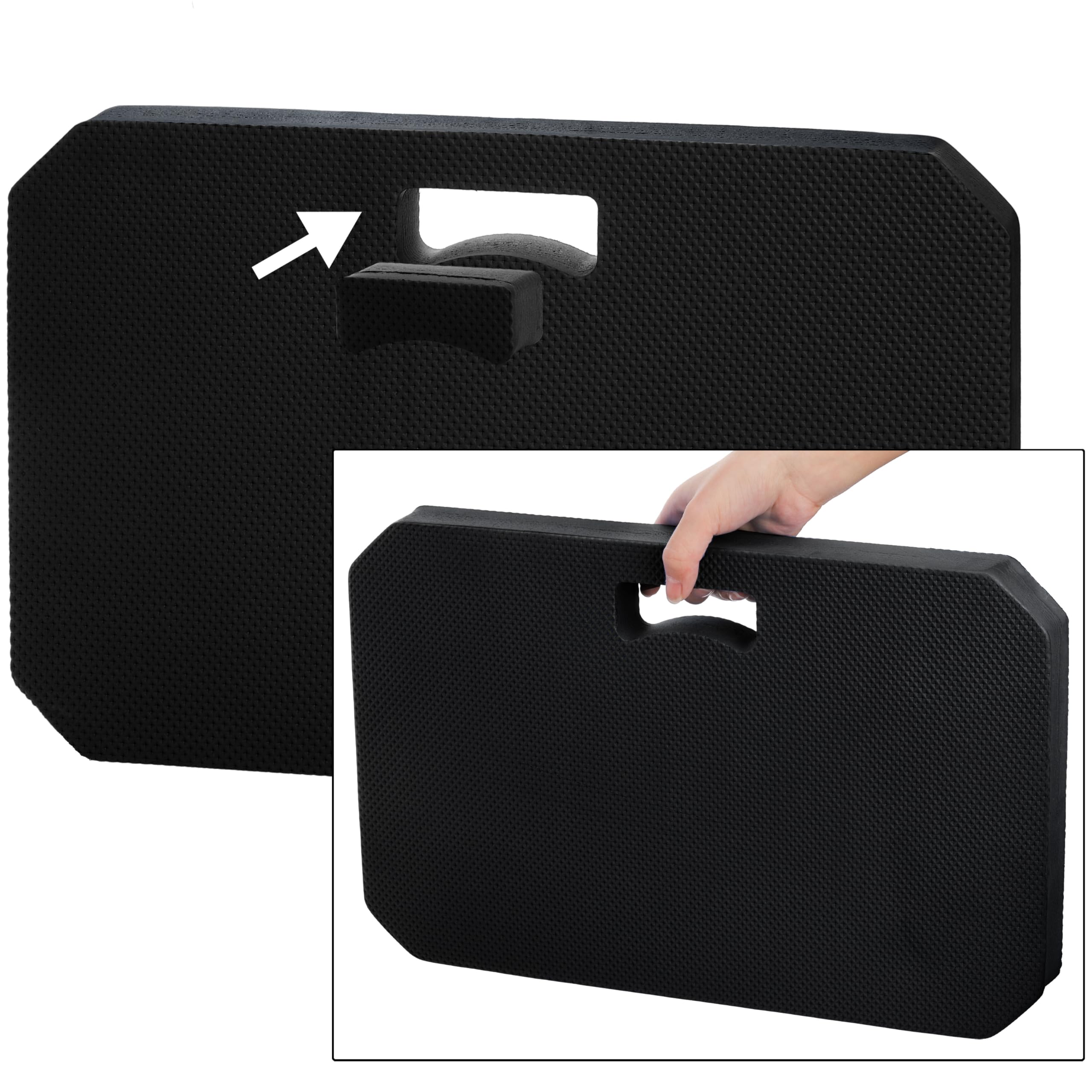 Hacaroa Paquete de 3 Rodilleras Gruesas de Espuma EVA para jardín, cómodas Rodilleras para el Trabajo, jardinería, baño de bebé, Ejercicio, Yoga, Resistente al Agua, Color Negro