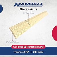 Vista 3 de 3 1/2 pulgadas de ancho x 5/8 pulgadas de alto umbral de roble sin terminar (umbral hacia arriba) (3 pies) (3 pies de largo)
