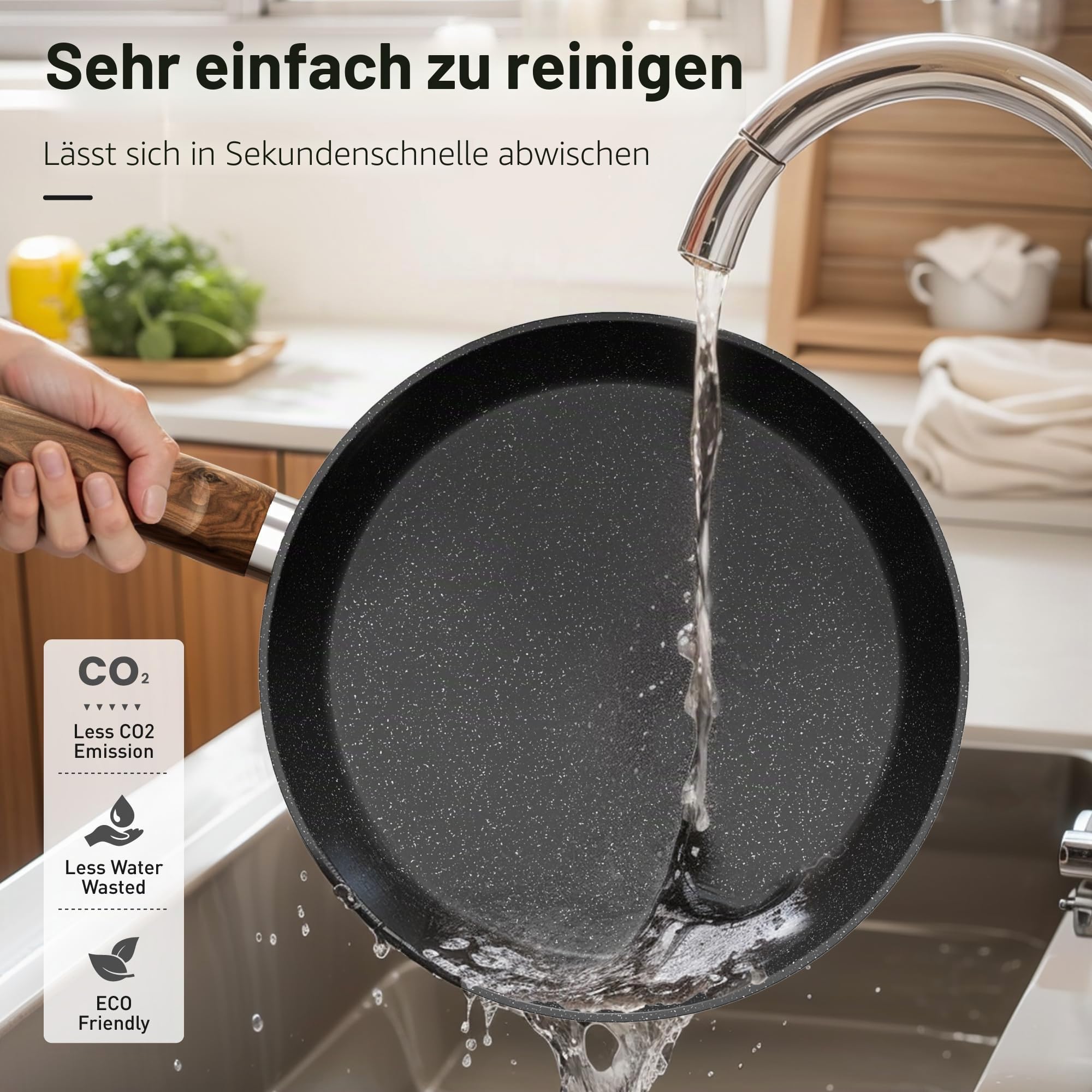 Kitchen Academy 30-teiliges Topfset Induktion, Granit Topf Pfannen Set | Antihaft-Kochgeschirr, Kochtopfset für alle Herdarten, schnelle Hitzeverteilung, 100% PFOA- und PFOS-frei