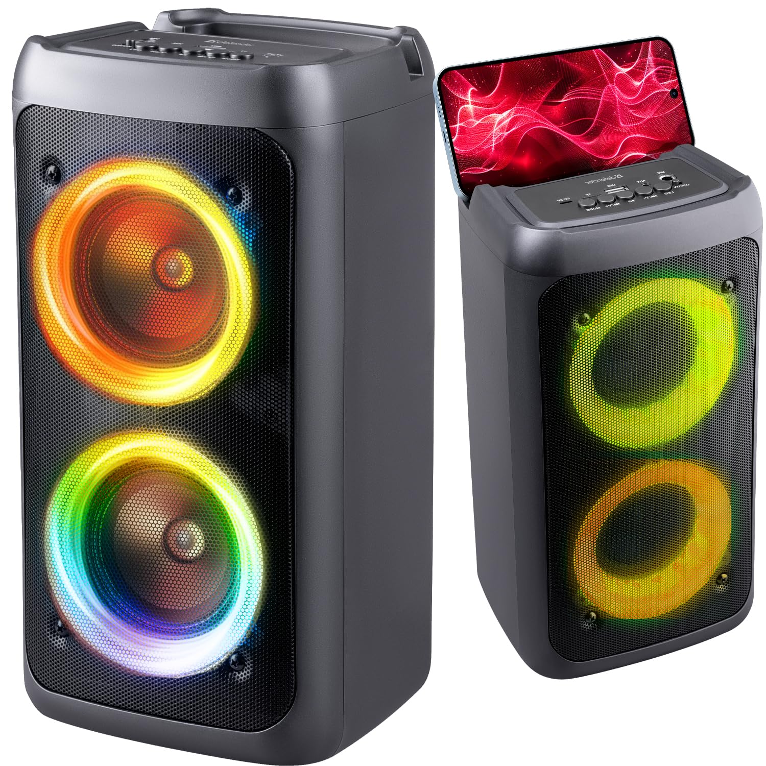 DEFENDER Altavoz Boomer 20 Bluetooth de 20 W de luz/BT/FM/USB/AUX/MIC