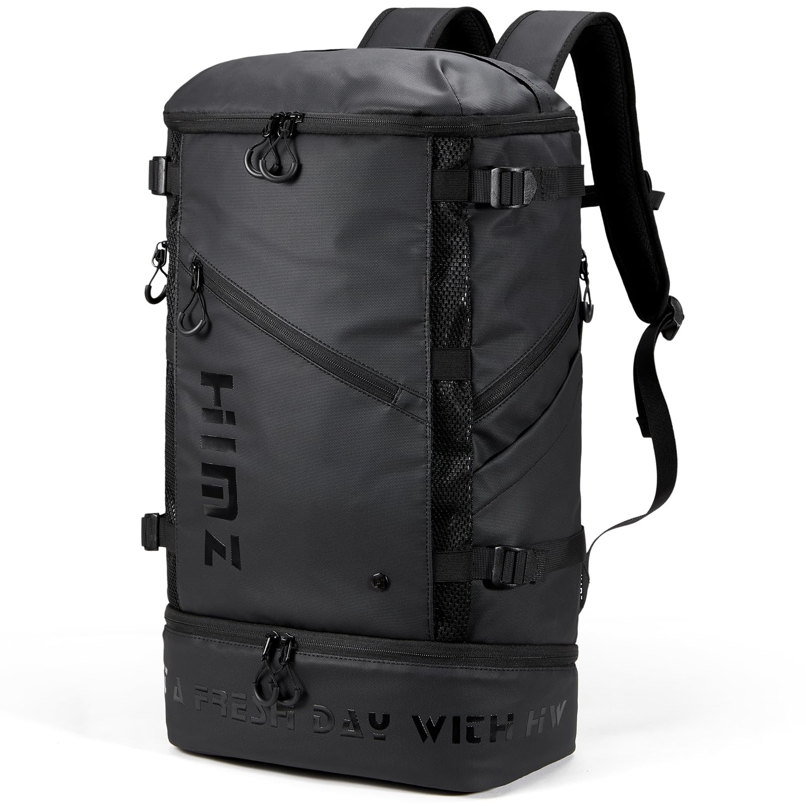 HIMZ WARRIOR Backpack Cooler with Lunch Compartment, Heavy Duty Insulated Backpacks for Men Work, 35L Travel Backpacking -17 inch Laptop Bag Carry On