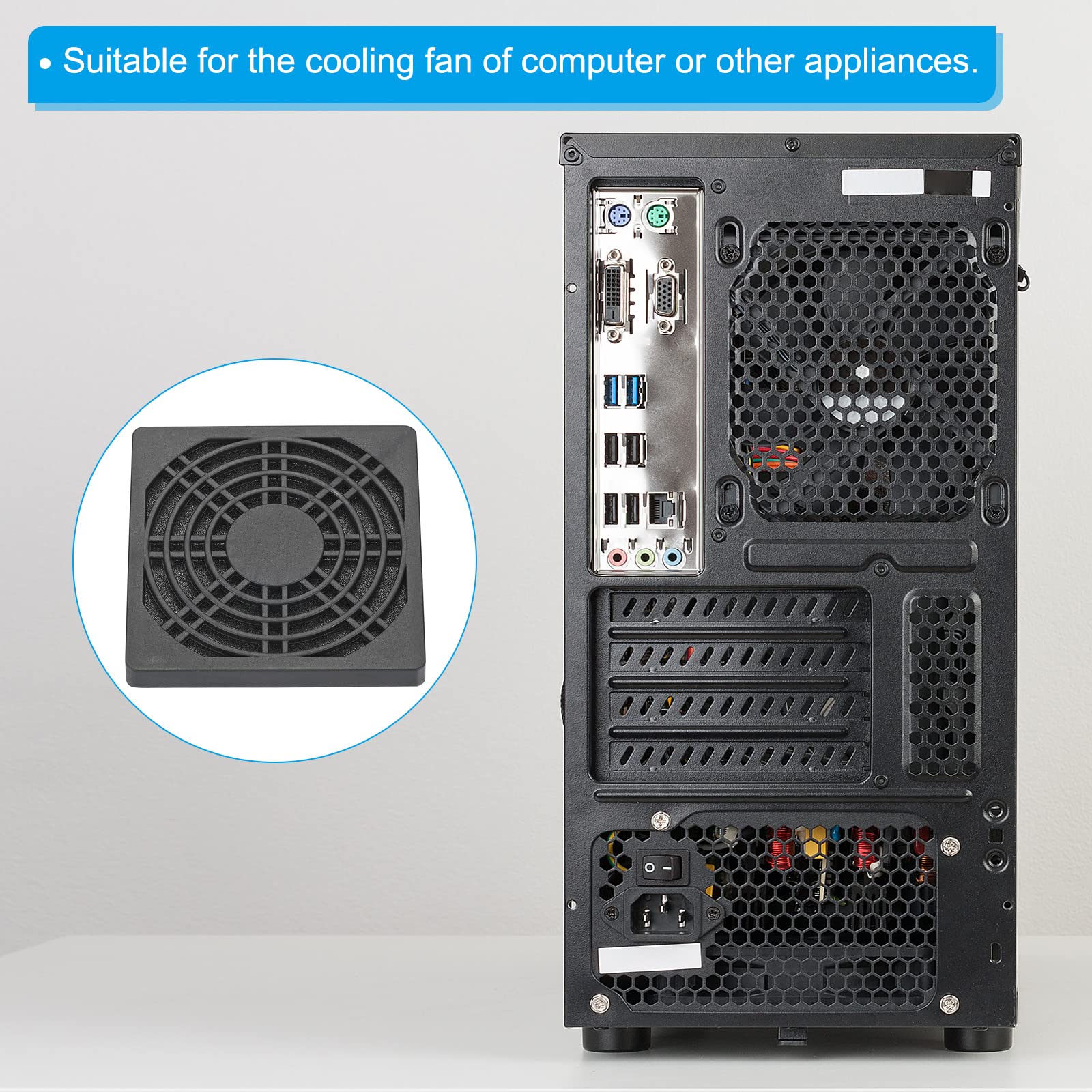 Abs With Computer 80mm ABS Computer Fan Dust Filter Guard PATIKIL 80mm Cooling Fan ...