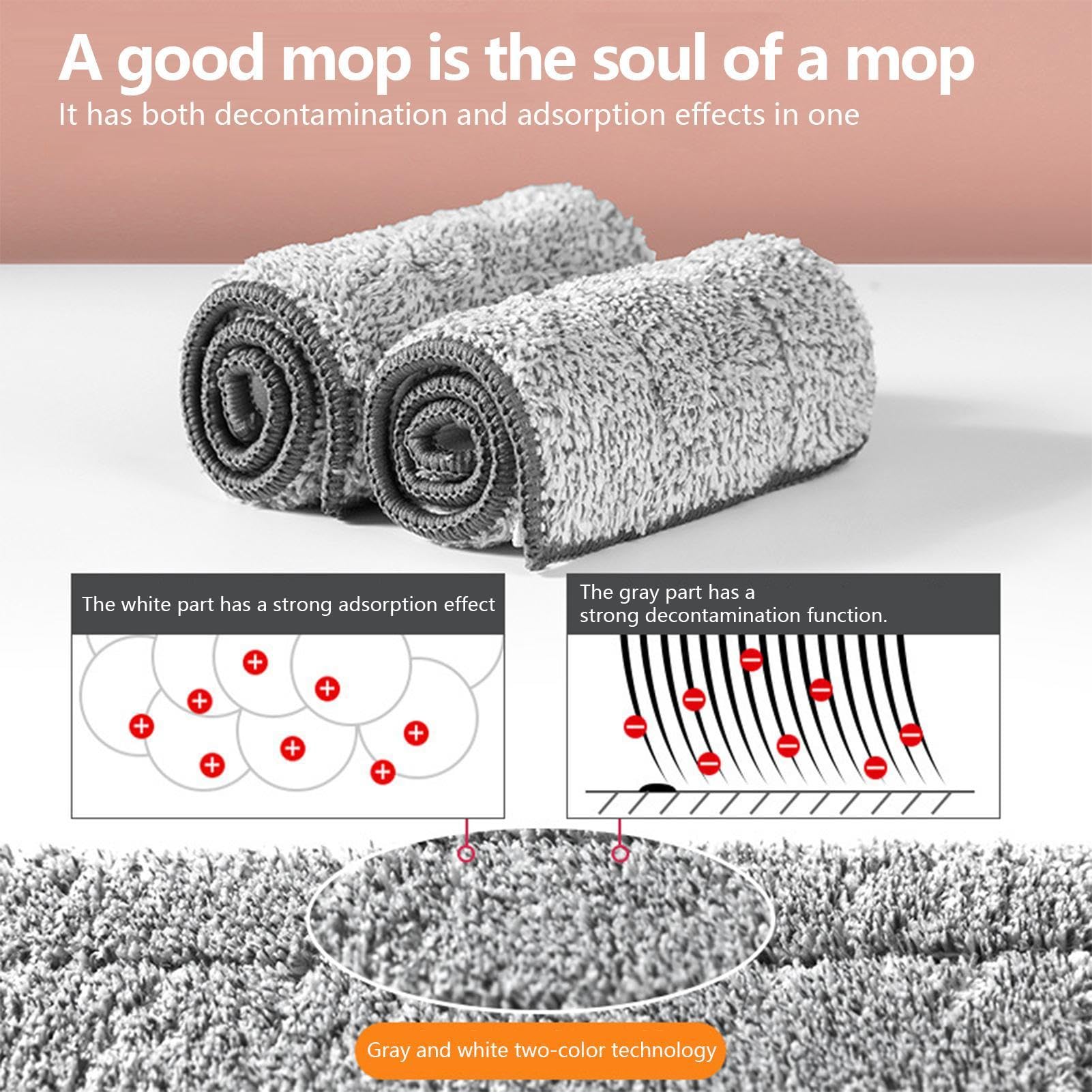 Tampons de vadrouille en microfibre, tampons de vadrouille lavables | Vadrouille plate polyvalente en microfibre,Remplacement de tête de vadrouille de nettoyage de sol de 2 pièces, tampons de vadrouil