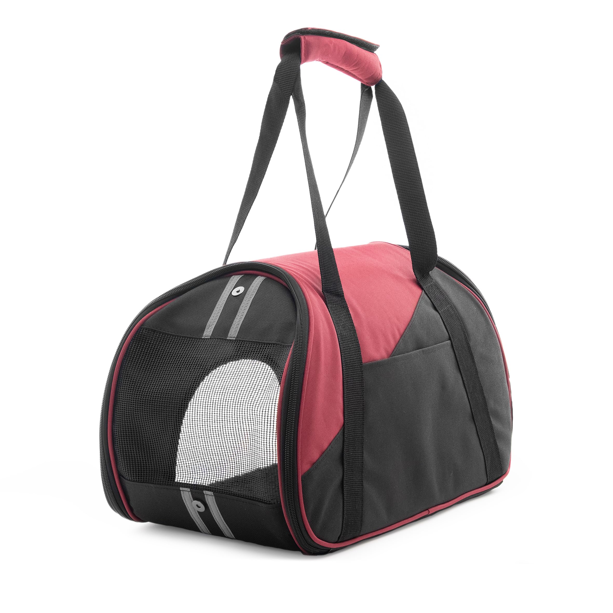 Record - Sporty fabric carrier for dogs and cats up to 6 kg. Dog bag with pocket, shoulder strap and zip opening. Mesh sides for ventilation and visibility | Dimensions: 47 x 24 x 28h