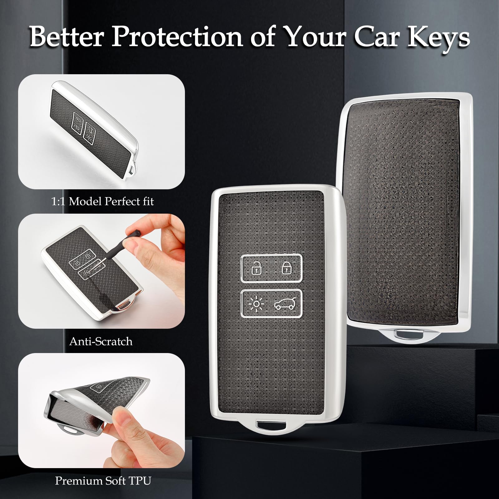 Cover Per Chiave Auto Renault E Dacia - Custodia TPU Protettiva Per Telecomando Smart Key - Foto 9