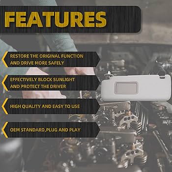 Amazon.com: Dasbecan Front Left Driver Side Sun Visor with