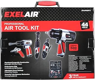 EXELAIR™ by Milton EX4405KIT (44-Piece Professional Air Tool Accessory Kit) - Impact Wrench, Air Ratchet, Die Grinder, Blow Gun, Air Hammer, Dual Air Chuck, Tire Gauge, and Accessories