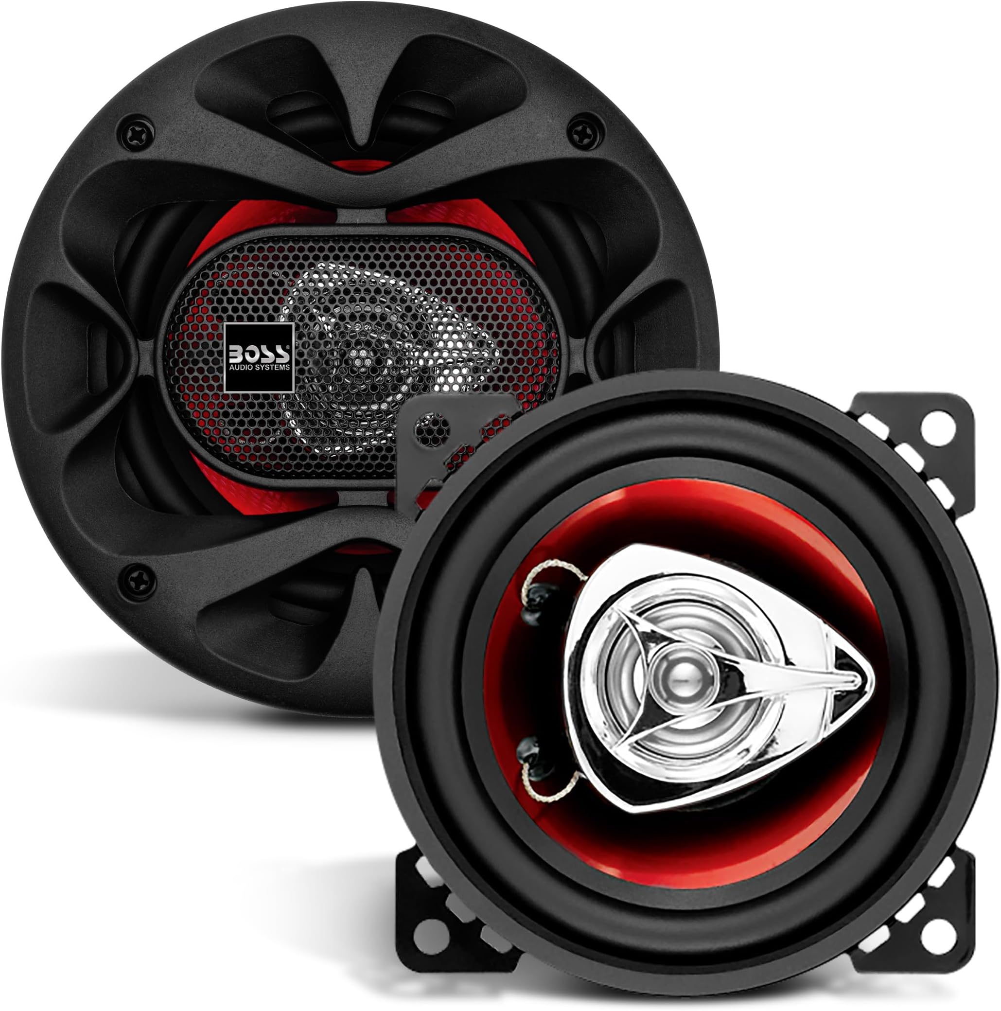 BOSS Audio Systems CH4220 Chaos Series 4 Inch Car Door Speakers - 200 Watts Max (per Pair), Coaxial, 2 Way, Full Range, 4 Ohms, Sold in Pairs, Bocinas para Carro