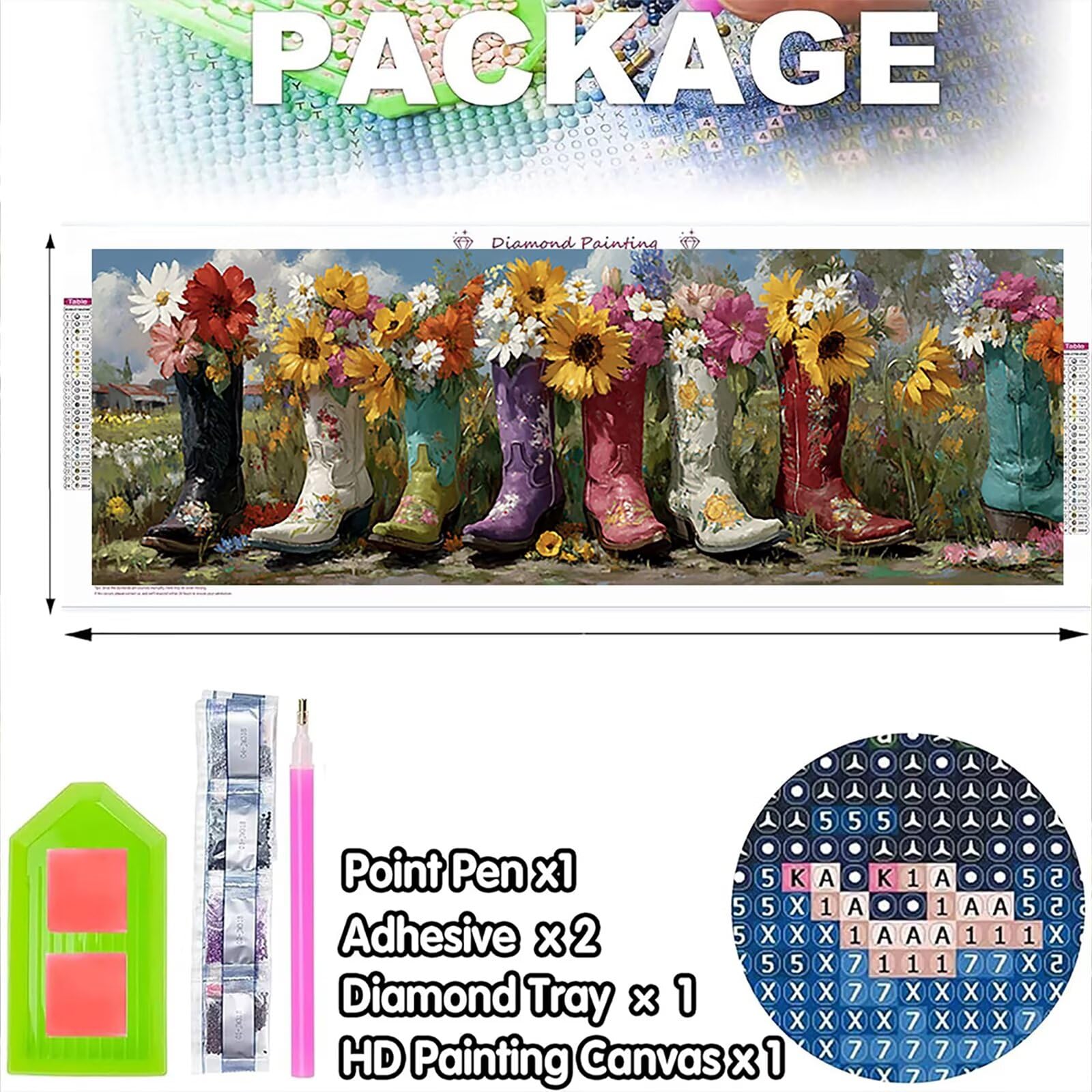 5D DIY kwiaty diamentowe malowanie duży rozmiar 80 x 240 cm, diamentowe malowanie buty dla dorosłych, malarstwo diamentowe haft ścieg krzyżykowy kryształ górski kreatywny zestaw do dekoracji wnętrz
