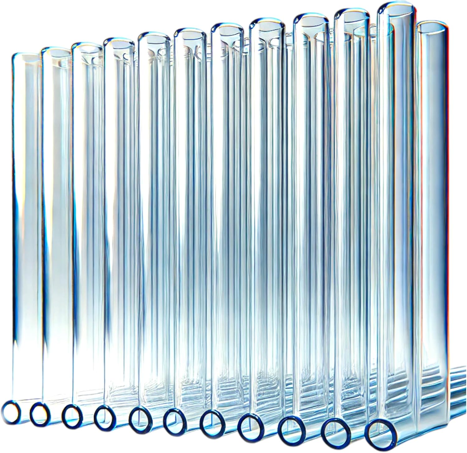 Pack of 50-4 Inch Premium Borosilicate Glass Tubes | 12mm OD, 2.2mm Thick Wall | Clear Glass Blowing Pipes | Fire-Polished Smooth Glazed Edges | DIY, Art, Lab, Craft Supplies (4 inches, 50)