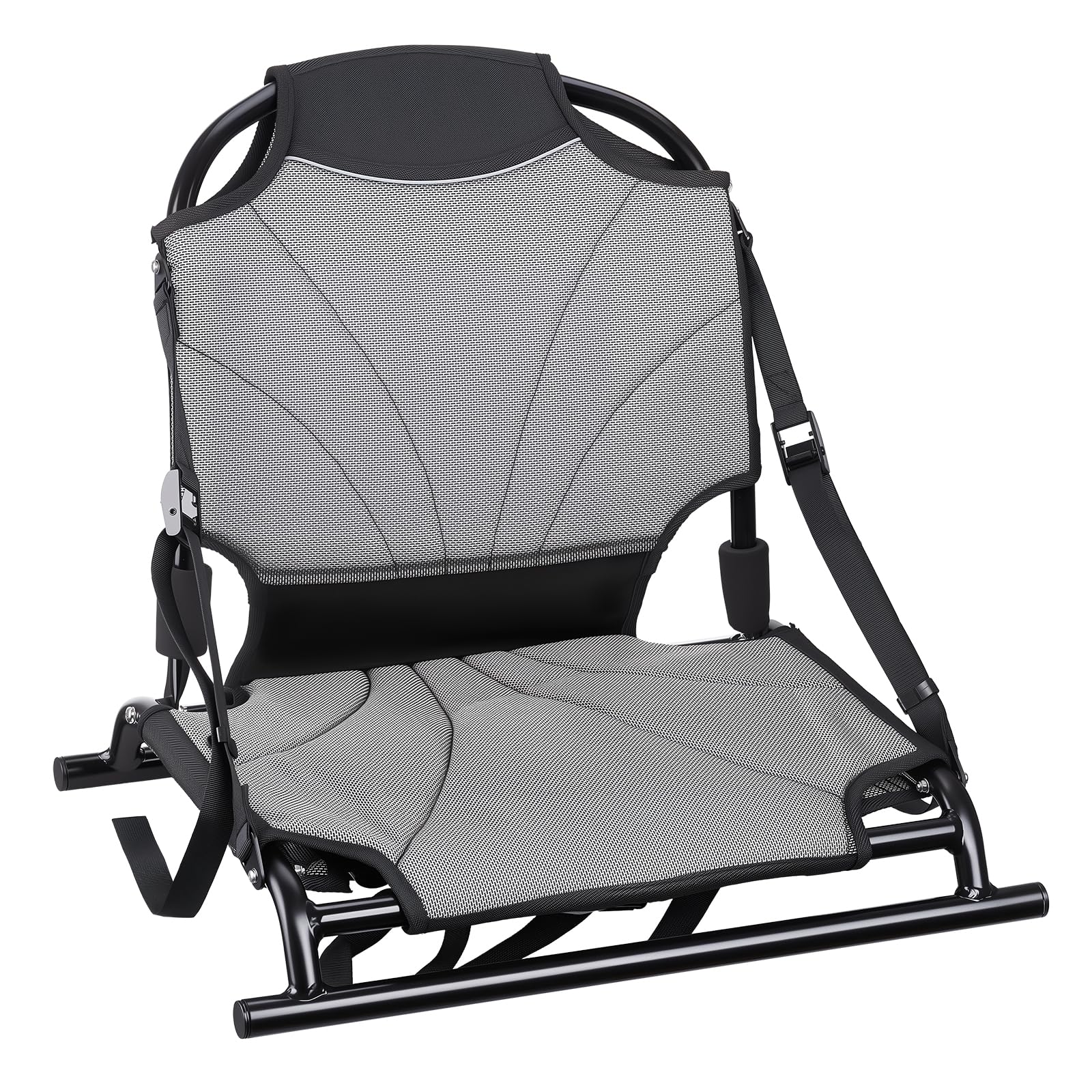 VEVOR 1 x siedzisko kajakowe o grubości 34 mm, metalowe siedzisko do łodzi ze stopu aluminium z regulowanym oparciem, regulowanymi paskami i ramą, odpowiednie do kajaków typu Sit-on-Top, wędkarstwo