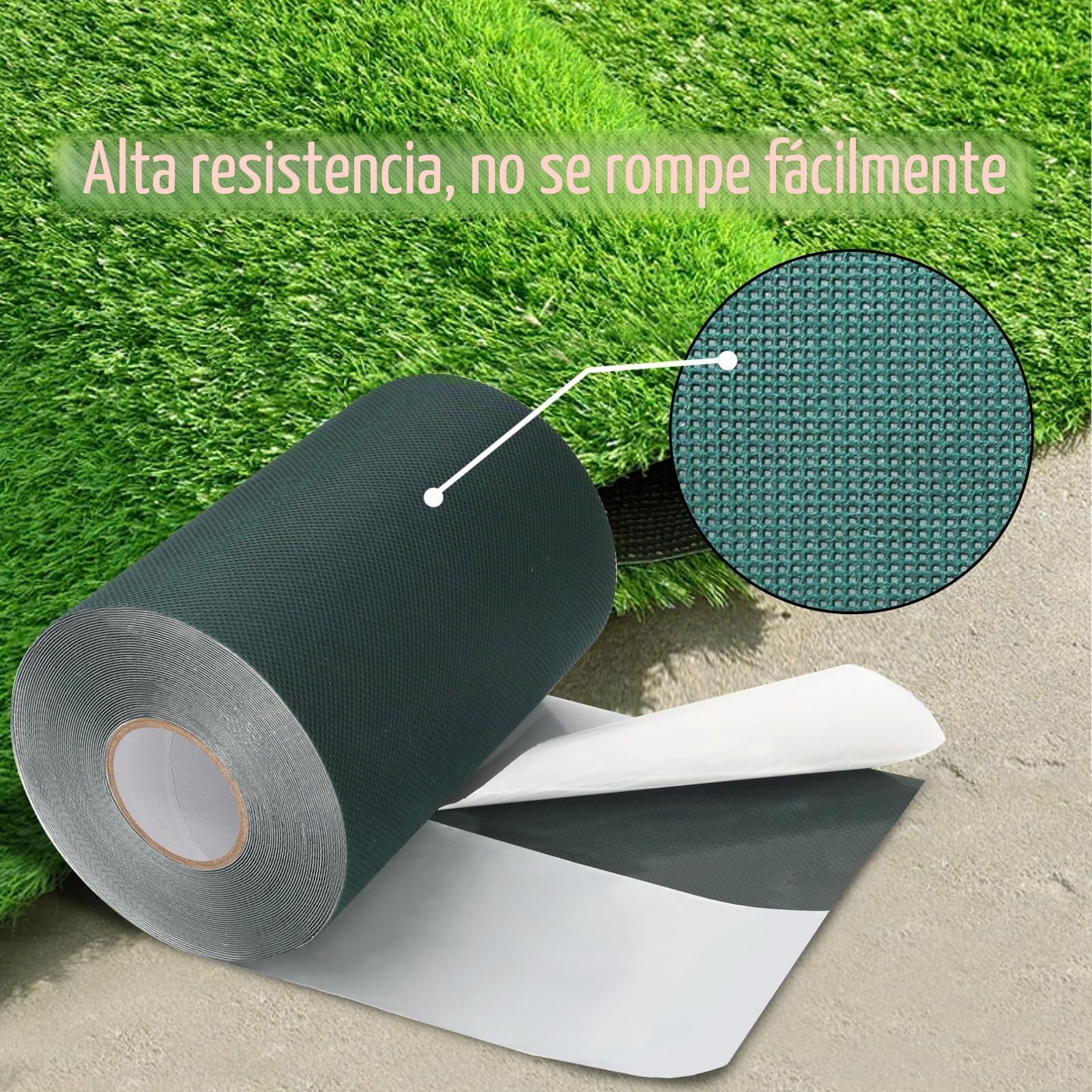 QILIMA Cinta de conexión de césped artificial, 15 cm x 15 m Cinta de conexión de césped autoadhesiva, cinta de coser de fijación de césped artificial, para conectar alfombras de césped falso