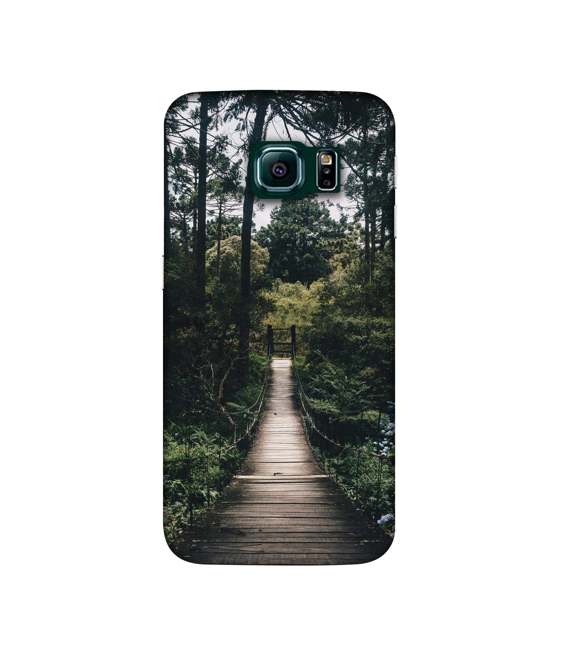 Amazon Brand - Solimo Designer Wooden Bridge 3D Printed Hard Back Case Mobile Cover for Samsung Galaxy S6 Edge
