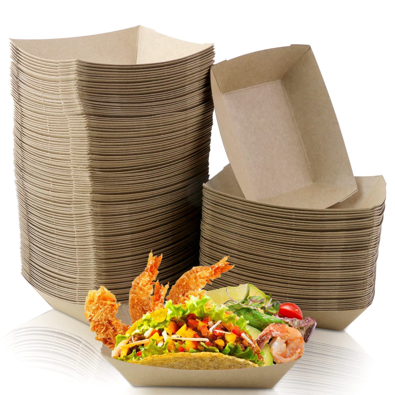 Buy Vmiapxo 150 Pack Paper Food Trays, Disposable Kraft Paper Food