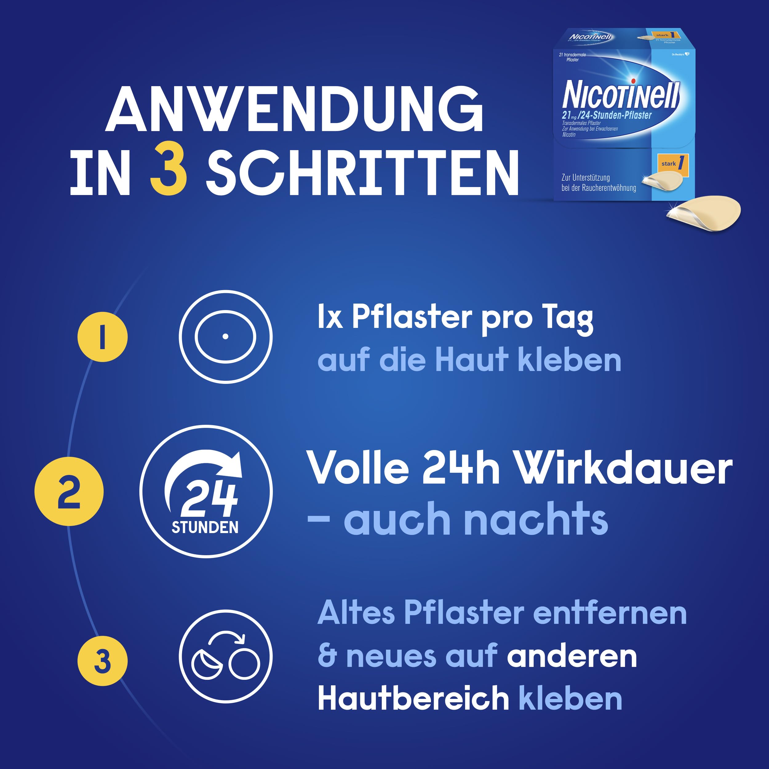 Nicotinell 21 mg/24-Stunden-Pflaster (bisher 52,5 mg) Stärke 1 (stark), 21 St. Pflaster