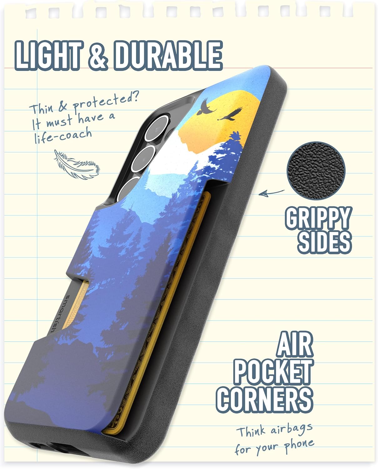 Smartish® Galaxy S24 Wallet Case - Wallet Slayer Vol. 1 [Slim + Protective] Credit Card Holder - Drop Tested Hidden Card Slot Cover Compatible with Samsung Galaxy S24 - Soo Serene