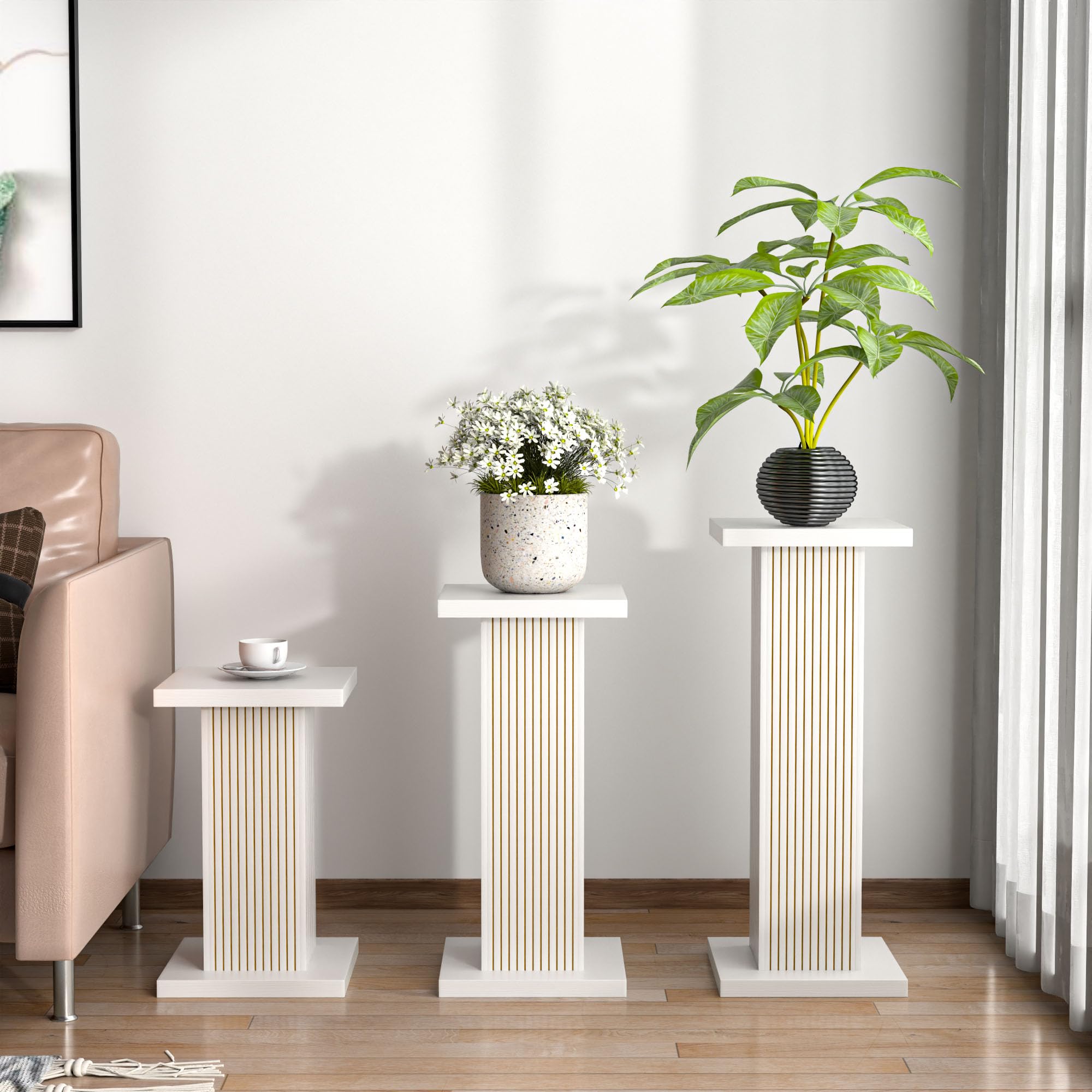 Tall Plant Stand for Indoor,set of 3 Corner Plant Stand for Multiple Plants