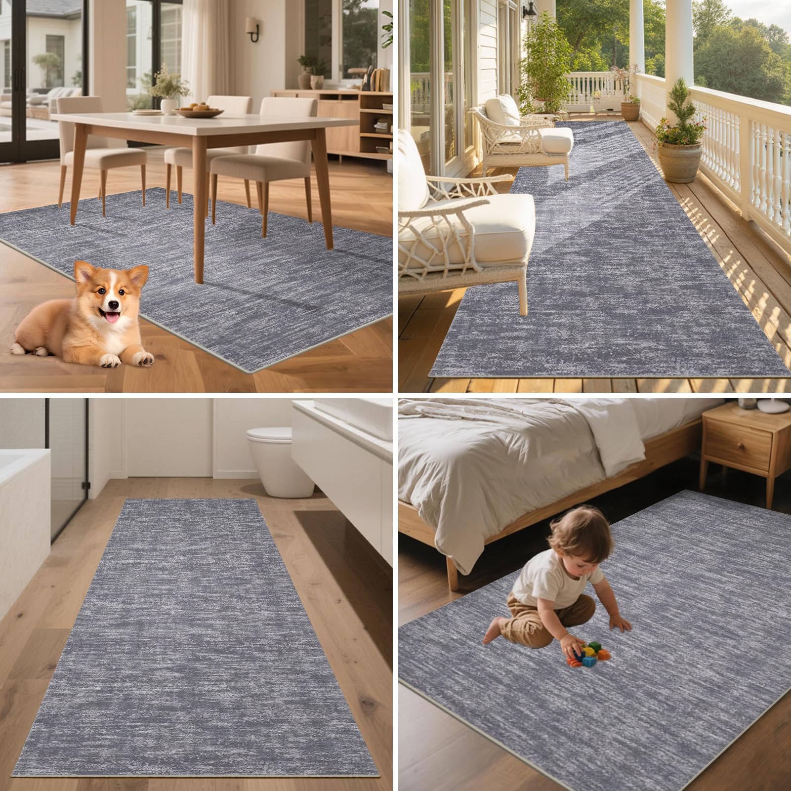 Loper Tapijt Lang antislip Keukentapijt Wasbaar Vloerkleed 60 x 300 cm Absorberend Keukenmat Woonkamer Tapijt Machinewasbaar Gangtapijt voor Hal Keuken Slaapkamer Gang Tapijtlopers