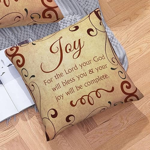 Miniatura 2 de NIDITW Juego de 4 refranes de las Escrituras para regalo, alegría, amor, fe, creer que puedo hacer todas las cosas a través de Navidad, quién me