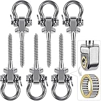 Vista 8 de BeneLabel Ganchos de columpio resistentes con rodamientos, juego de 4 soportes de tornillo de acero inoxidable 304 para sillas colgantes, columpios