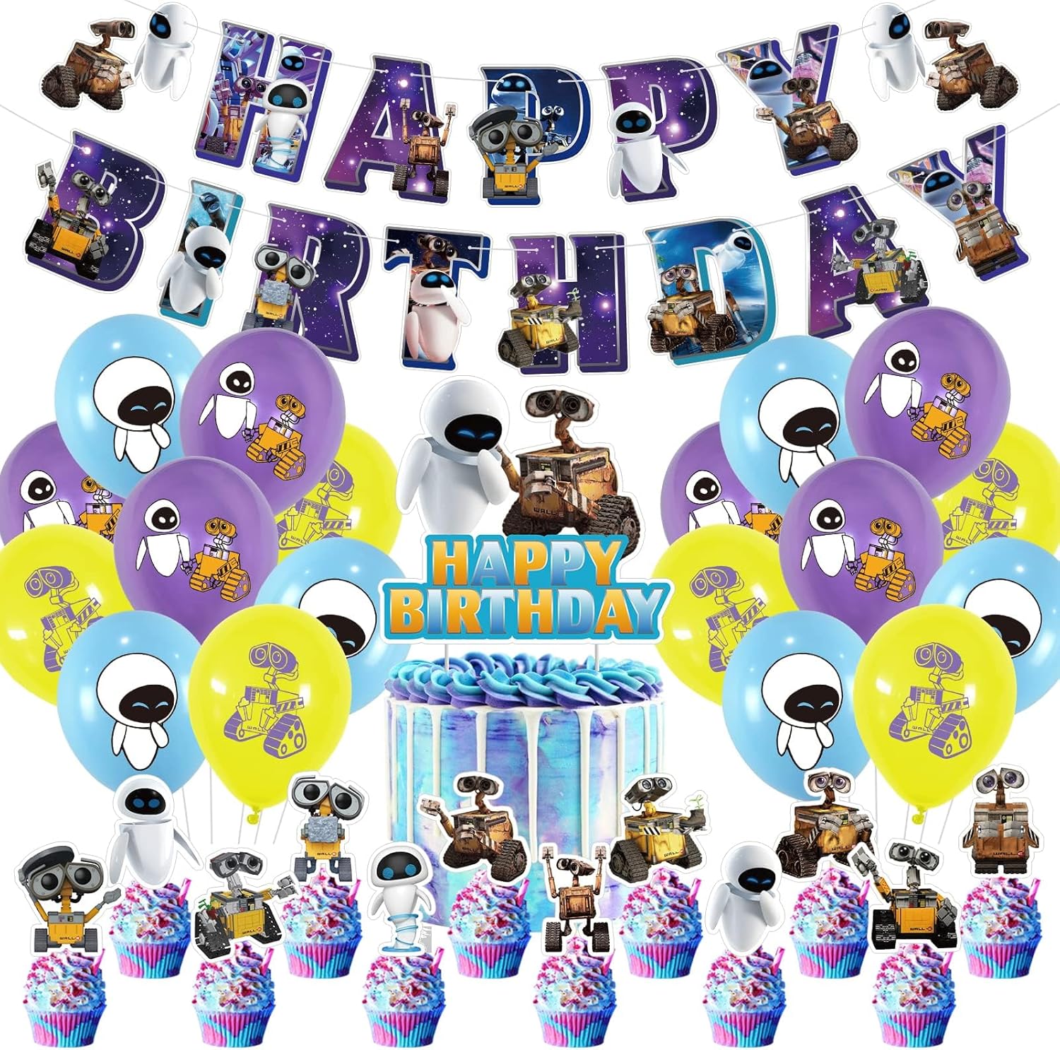 Walle birthday party supplies,Walle party including cake