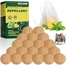 20 Pack Rodent Repellent, Peppermint Oil Moth Ball to Repel Mice and Rats, Mouse Repellent, Mice Repellent, Rat Repellent, Rodent Repellent, Squirrel Repellent for Cars,Garden, Patios and Indoor Use
