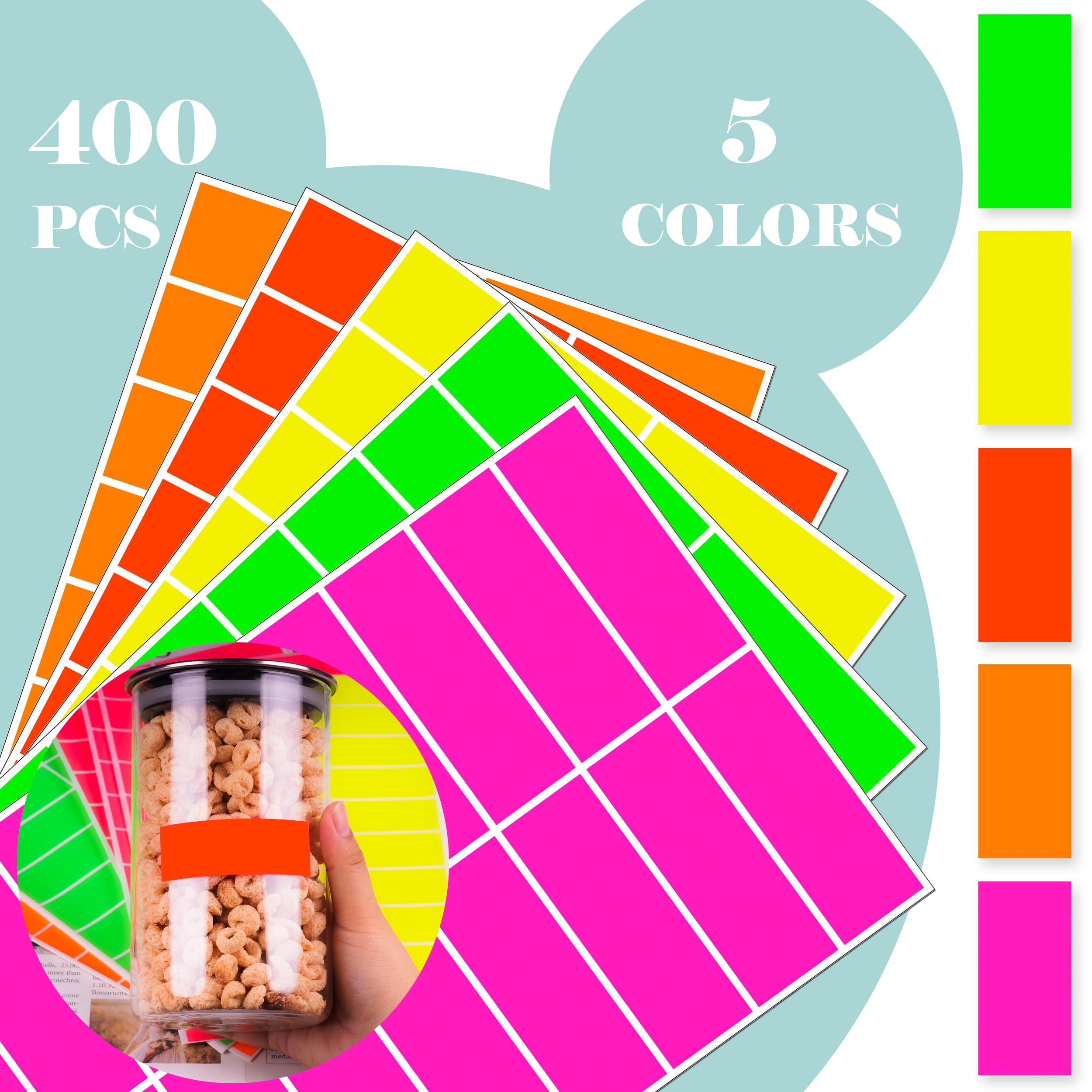 Snapklik.com : YSHIHE 3 X 1 Inch Fluorescent Colored Label Stickers In ...