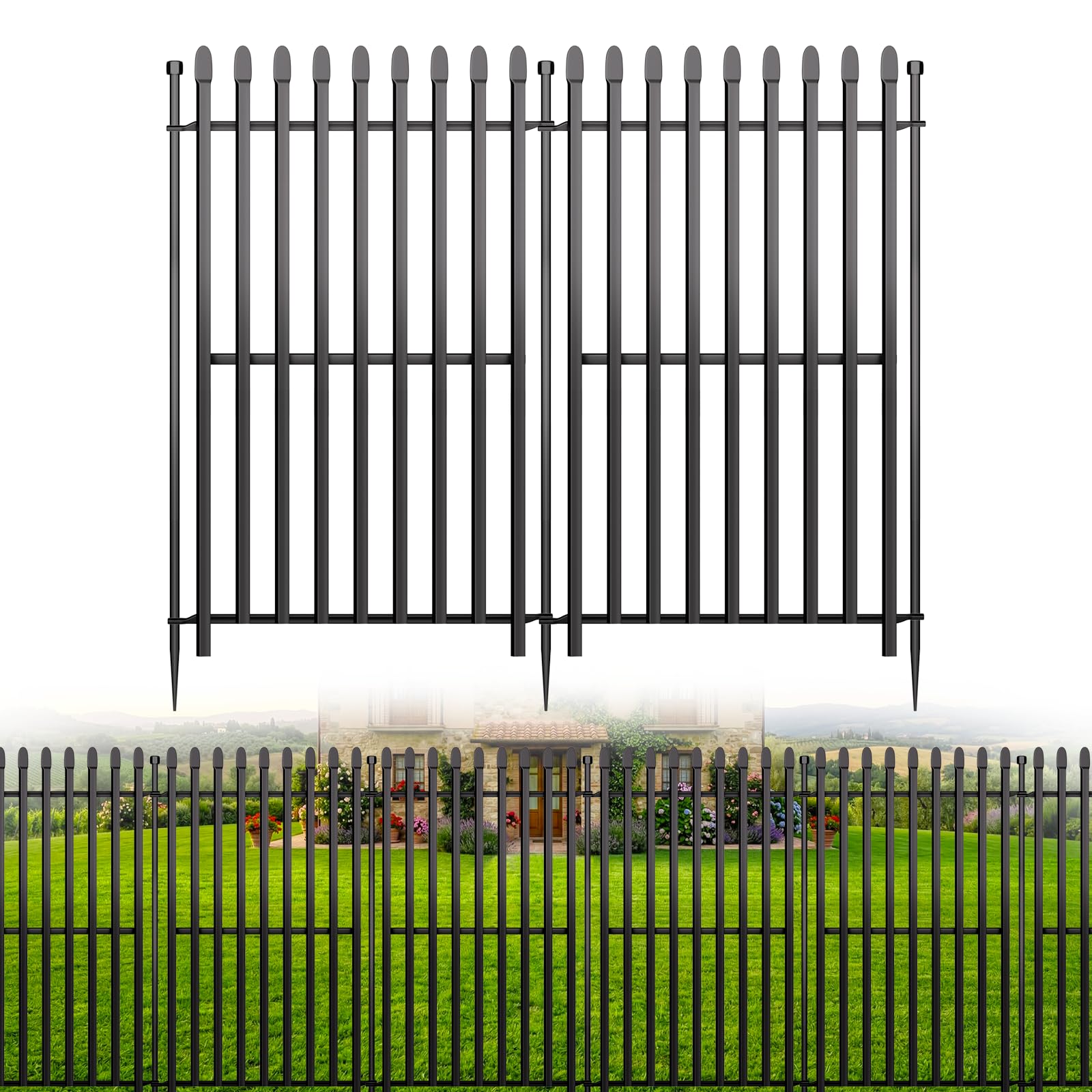 Kingido 10 Panels No Dig Decorative Garden Fence, 101 cm (H) x 671 cm (L) Rustproof Metal Temporary Fencing, Outdoor Animal Barrier Dog Fence for Yard, Patio, Border, Flower Bed & Landscape โ image 1