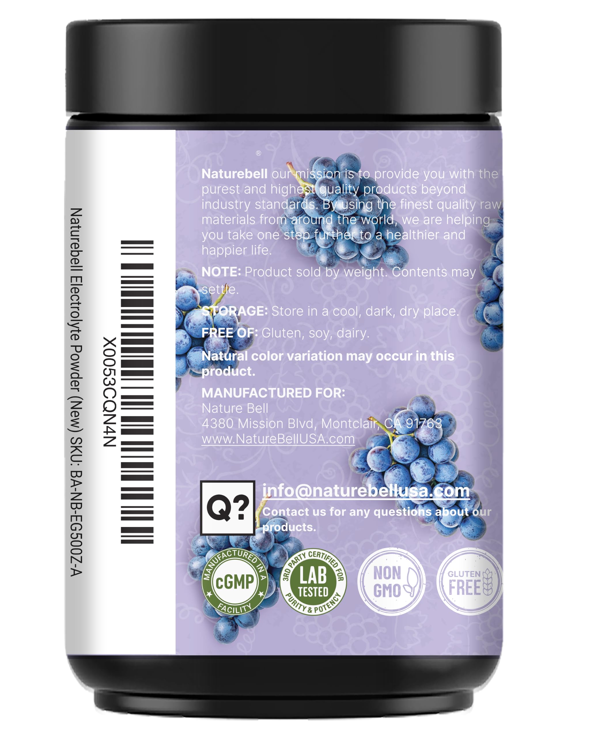 NatureBell Electrolytes Powder No Sugar, 500g (76 Servings) | Keto Fast Hydration Powder, Carnivore-Friendly Electrolyte – 1,000mg High Potassium, Minerals, & Coconut Water – Concord Grape Flavor — Amazon image 9