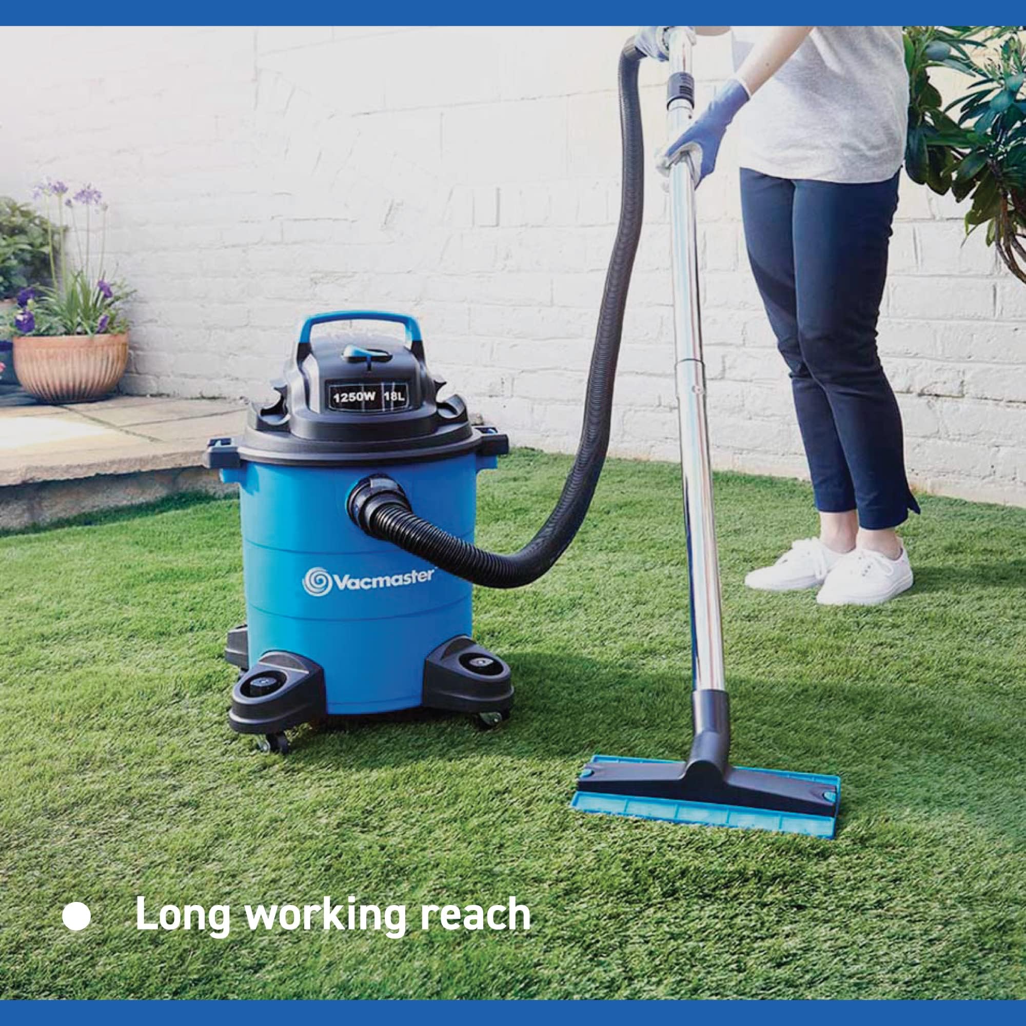 Vacmaster aspirateurs Nettoyeur de Jardin et de Gazon Artificiel, aspirateur d'extérieur Humide et Sec pour Le Nettoyage du Gazon Artificiel, du Patio, de la terrasse et d'autres espaces extérieurs