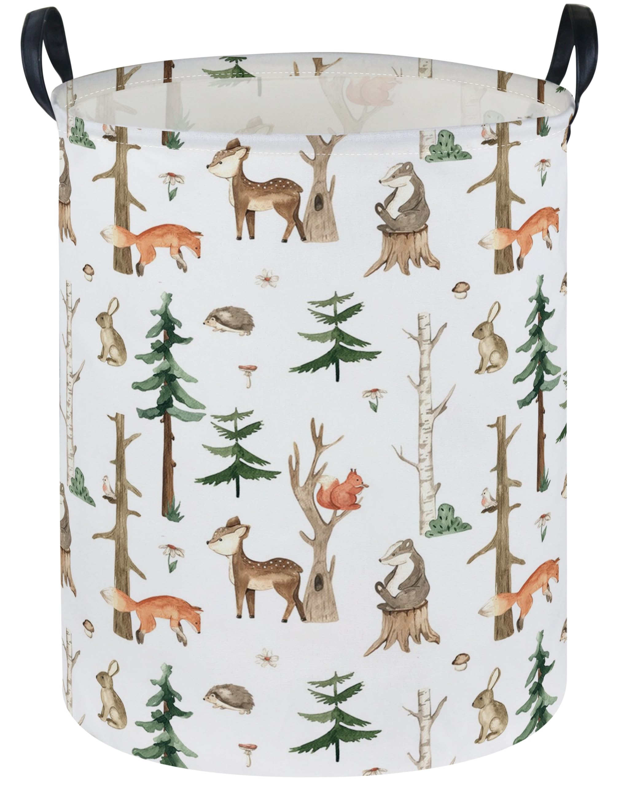 Kids Laundry Hamper,Animal Laundry Basket Collapsible Woodland Storage Baskets for Home Decor,Office,Home Organizer,(Woodland animal