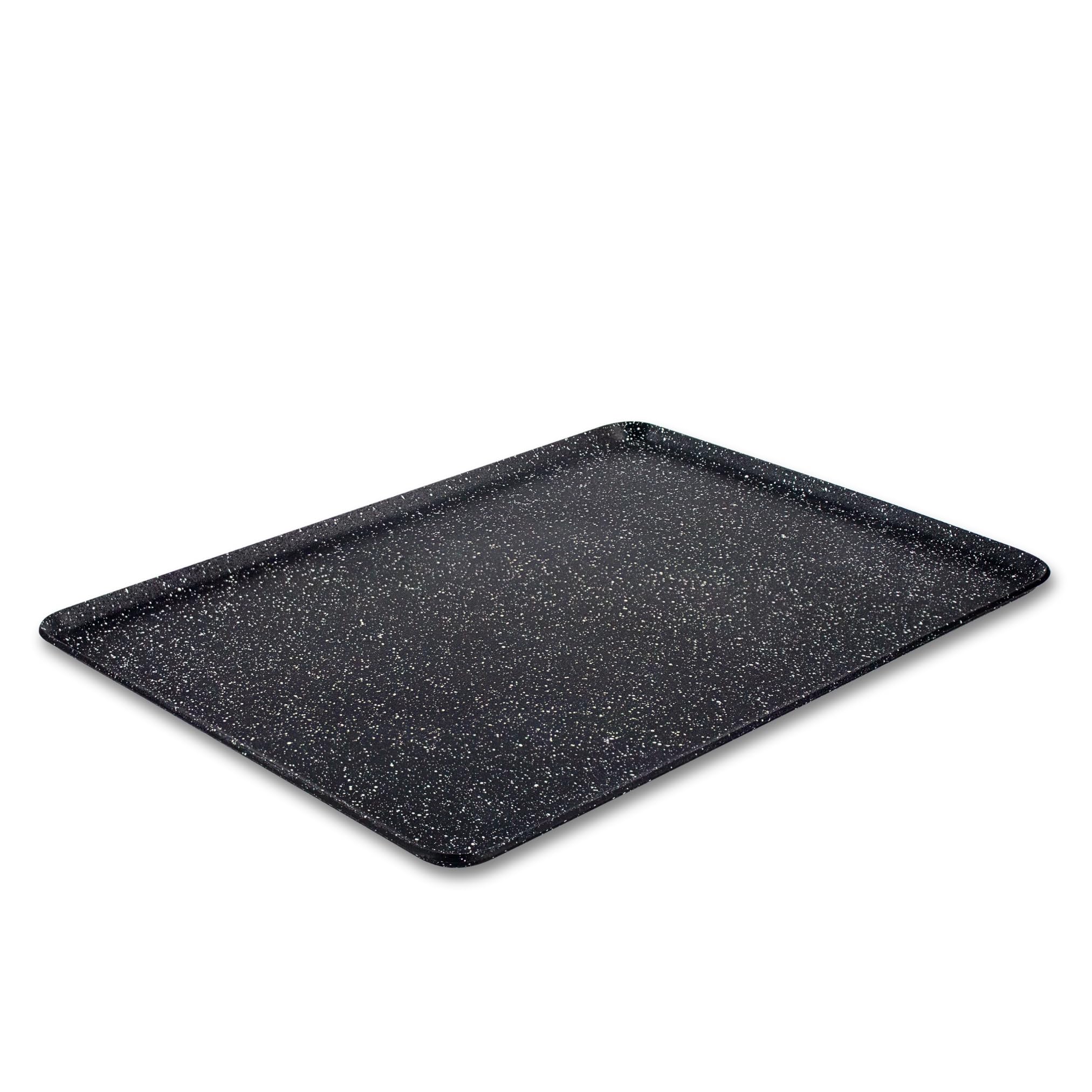 Scoville NEVERSTICK 38cm Baking Tray, Large Non Stick Oven Tray, 38cm x 27cm, Rectangular Baking Sheet, Easy to Clean, Oven Safe to 260°C, Dishwasher Safe, PFOA Free, Toughened Aluminium, Black