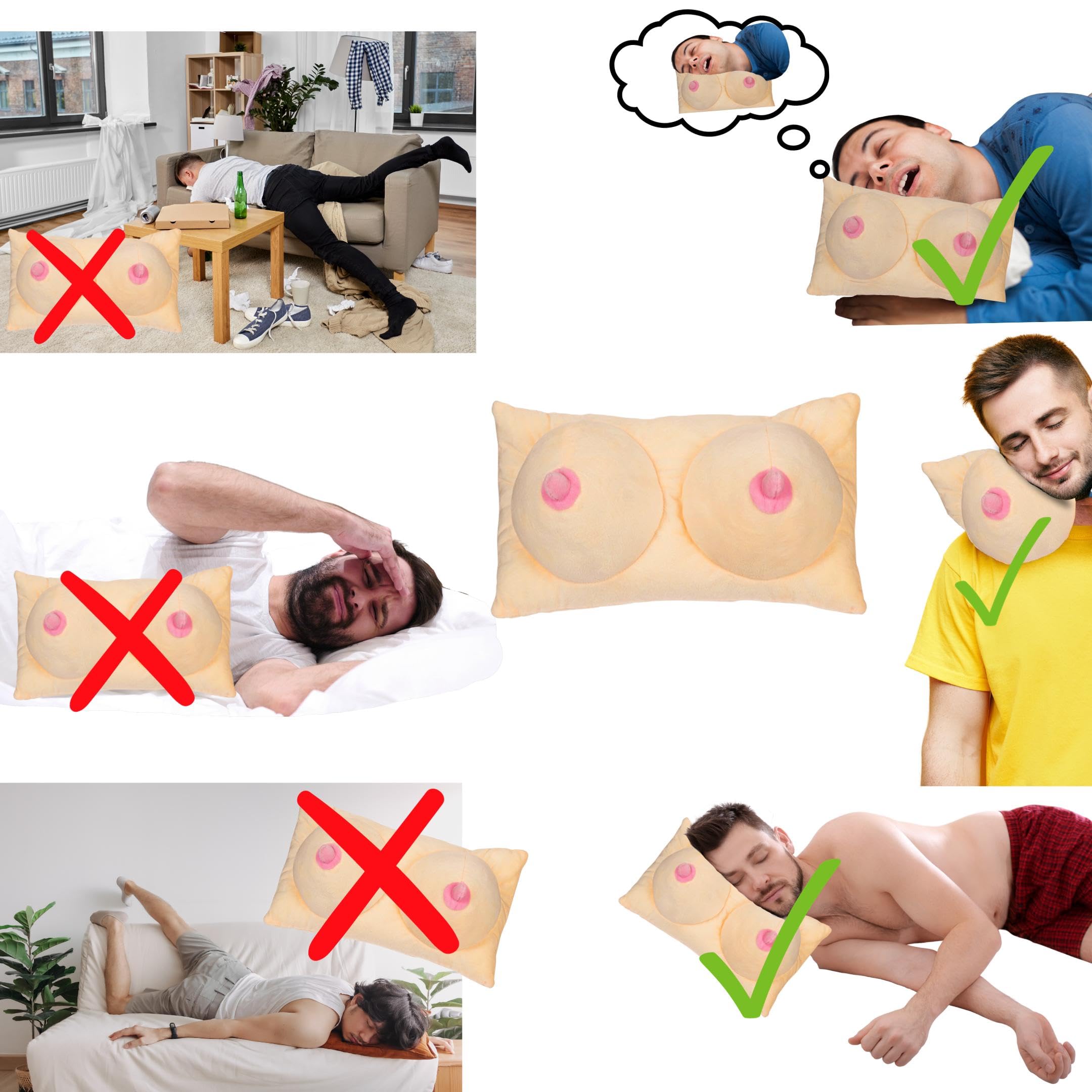 Brüste Kissen Busen Plüsch Kissen - Witziges Geschenk Für Männer & Frauen