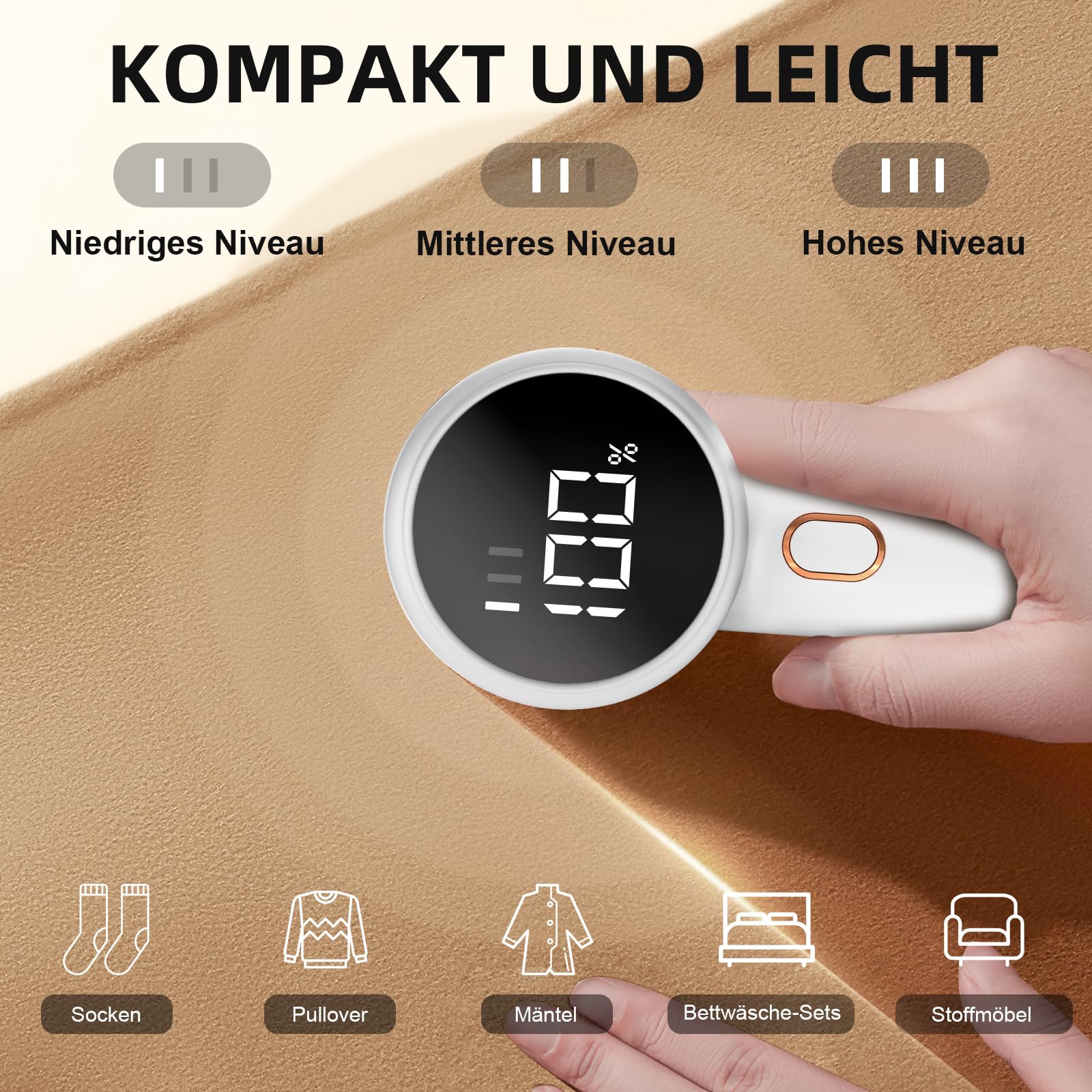 VASSON Stoffrasierer - Elektrischer Fusselentferner Für Kleidung & Polster