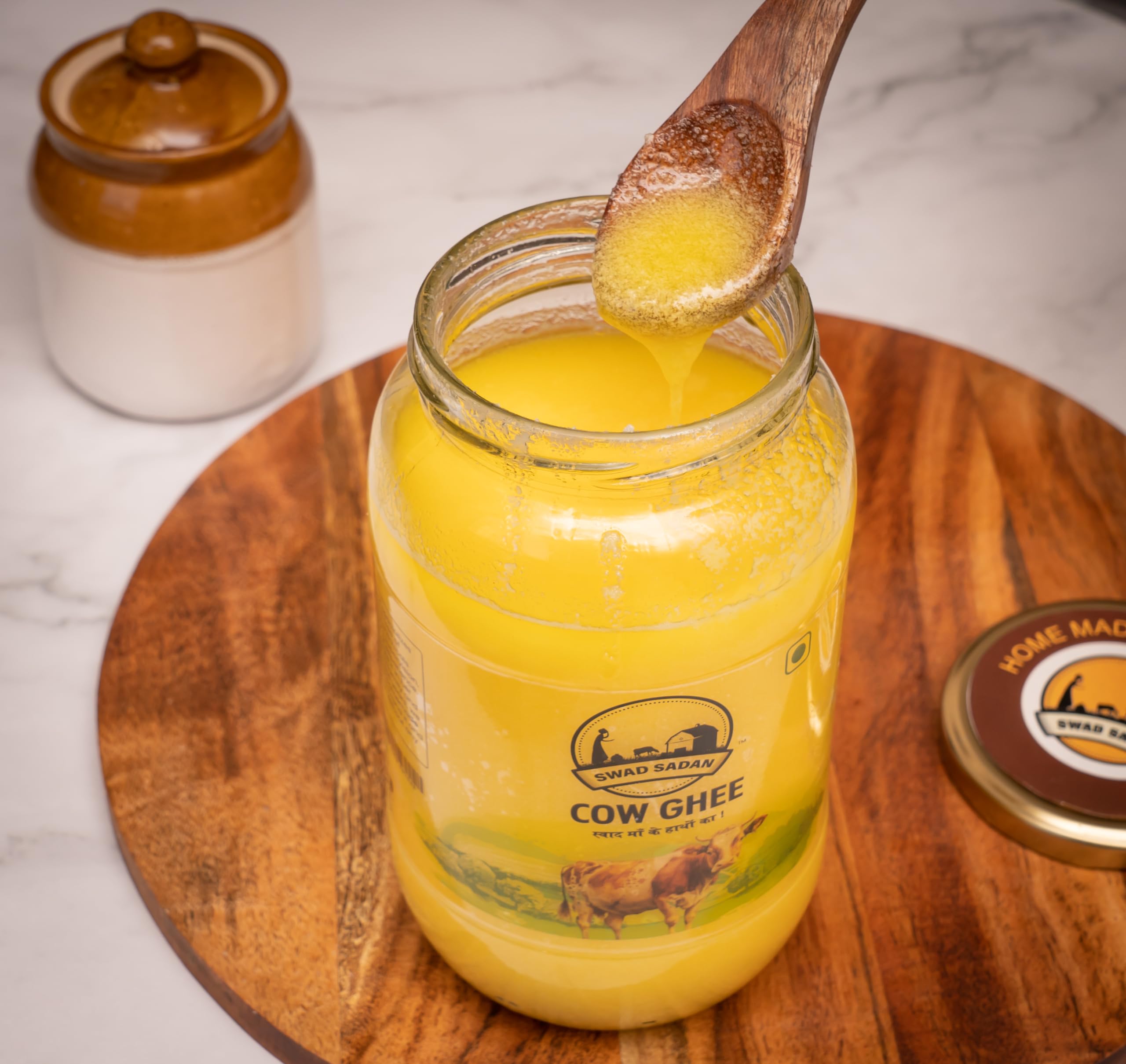 Swad Sadan Premium Cow Ghee Made in Uttarakhand 900ml Glass Jar | Vedic Bilona Method | Churned from Curd | Pure & Natural | Farm Made in Small Batches | Boost Your Energy Traditional Ghee (B0D2BN7YDR) Amazon Price History, Amazon Price Tracker
