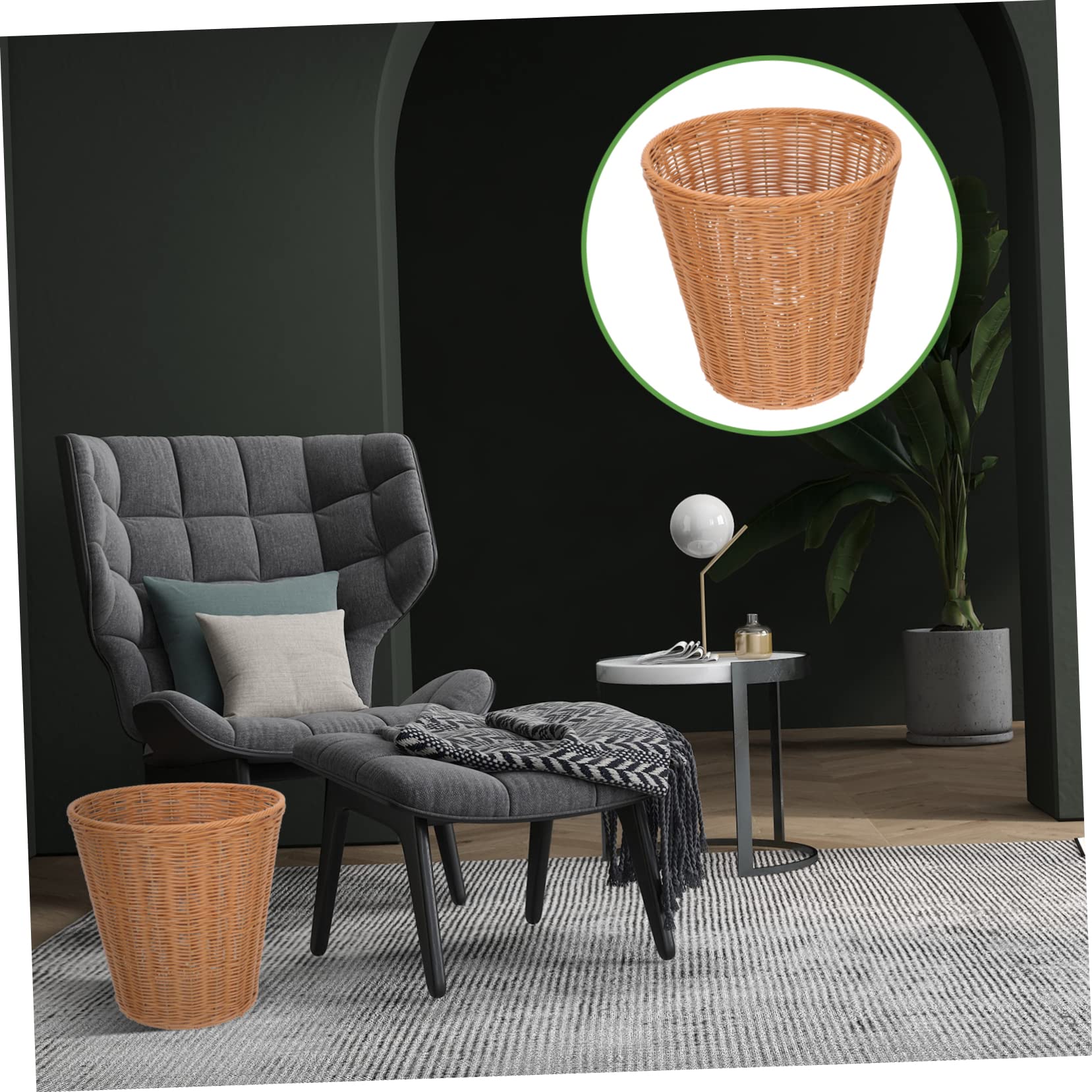 BESTYASH Versatile Rattan Woven Basket Vegetable Storage Trash Basket Design for Home Decor Friends Family