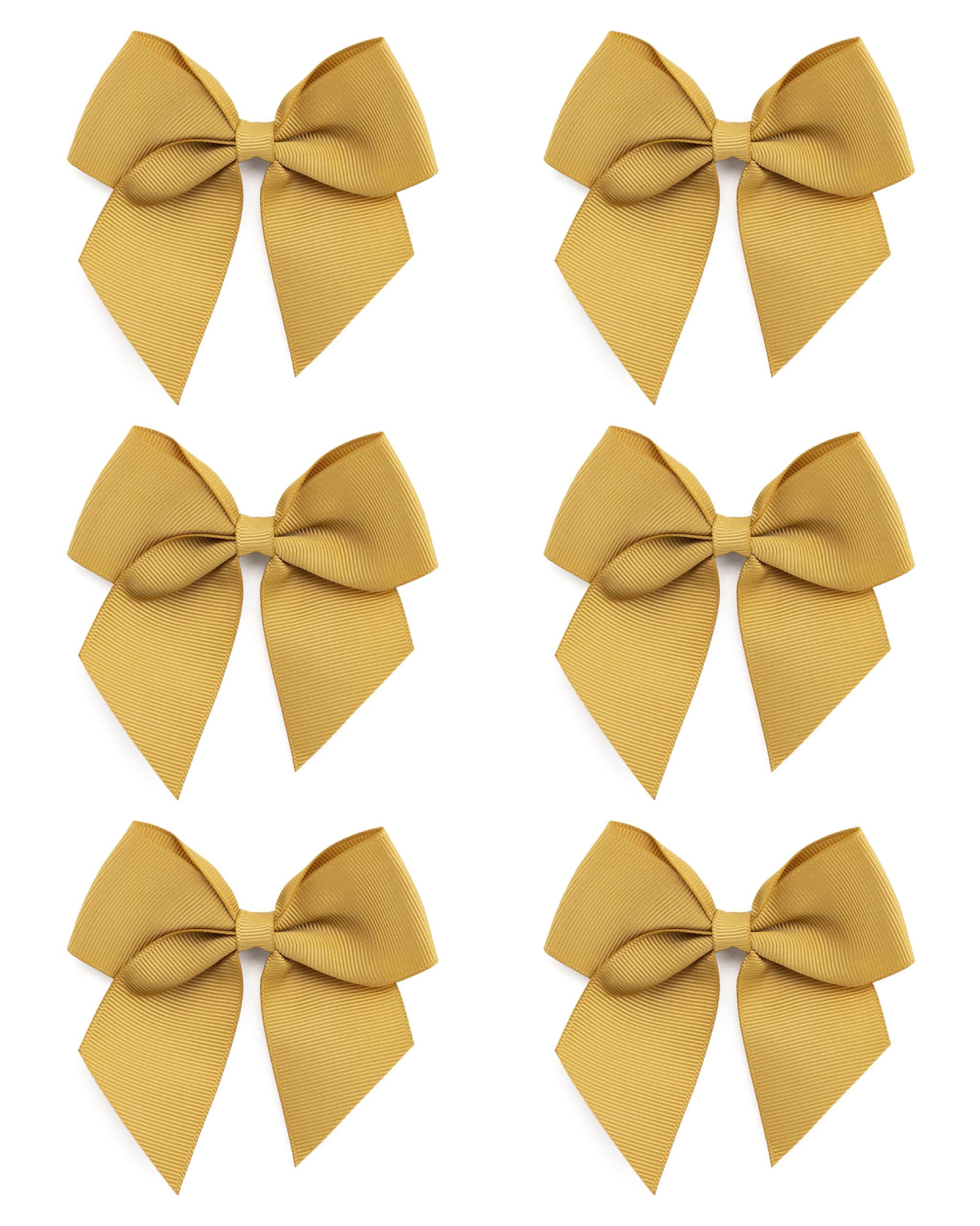 Italian Options Gold Large Grosgrain Ribbon Bows, Self-Adhesive Fabric Bow Decorations For Gift Wrapping, Hampers, Christmas, Hair Bows, Crafts, Cakes, Crafting Accessories, 6 Pack, 10 Cm
