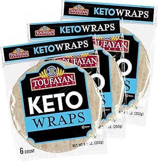 Toufayan KETO Tortilla Wraps - 0g Net Carbs, No Sugar, 11g Fiber & 5g of...