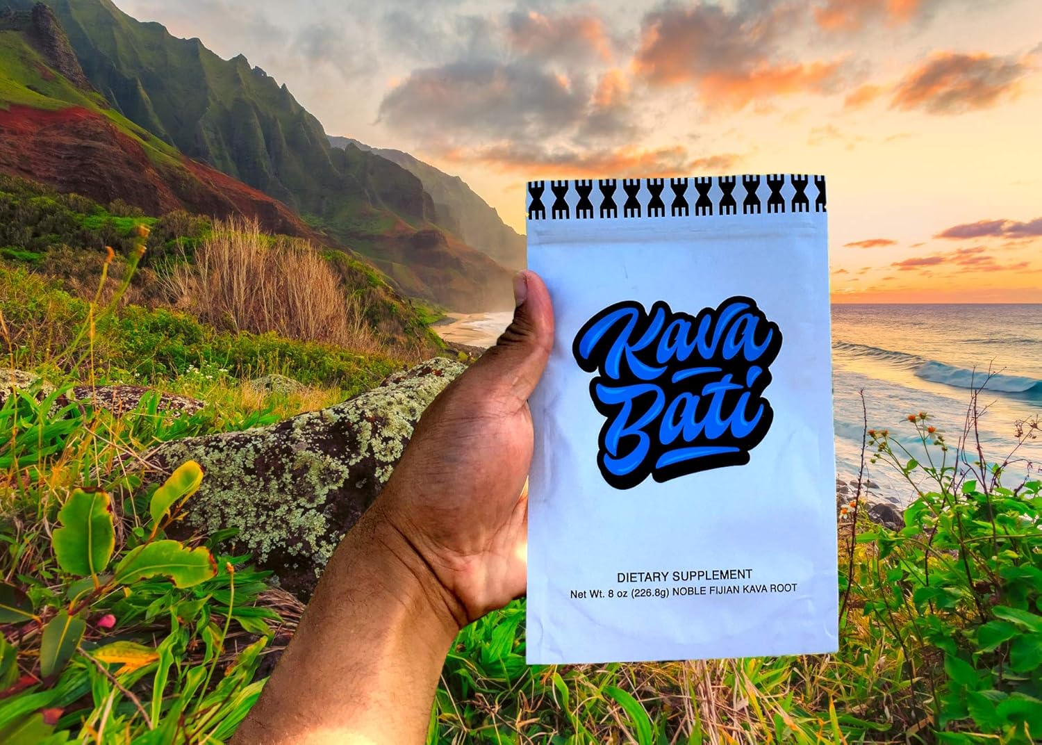 Kavafied KAVA BATI - Premium Noble Fijian Kava Root (Waka) - Natural Stress and Anxiety Relief - Promotes Body Relaxation and Improves Sleep - 8oz. : Health & Household