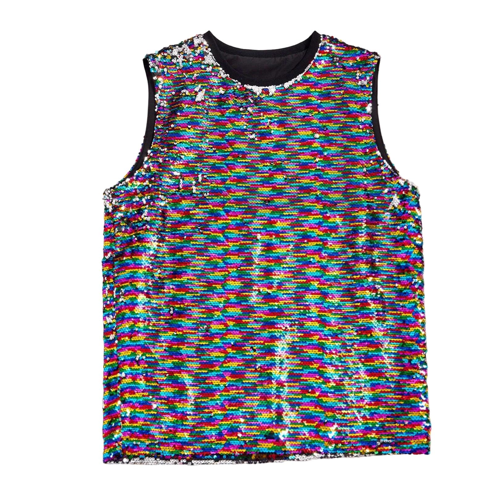 Canotta Senza Maniche Casual con Glitter, Comoda e Traspirante, da Indossare in Palestra, Sportiva e alla #77