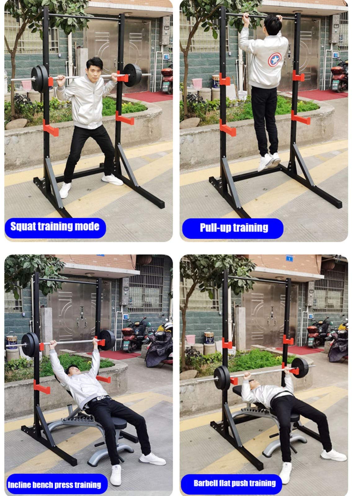 Support D'haltères Squat Barbell Rack, Station D'entraînement De Force Réglable, Home Gym Healthlifting Banc Press